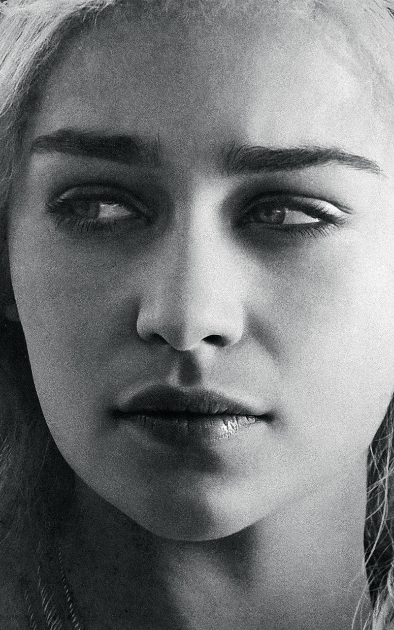 Descarga gratuita de fondo de pantalla para móvil de Juego De Tronos, Blanco Y Negro, Blanco Negro, Series De Televisión, Daenerys Targaryen, Emilia Clarke.