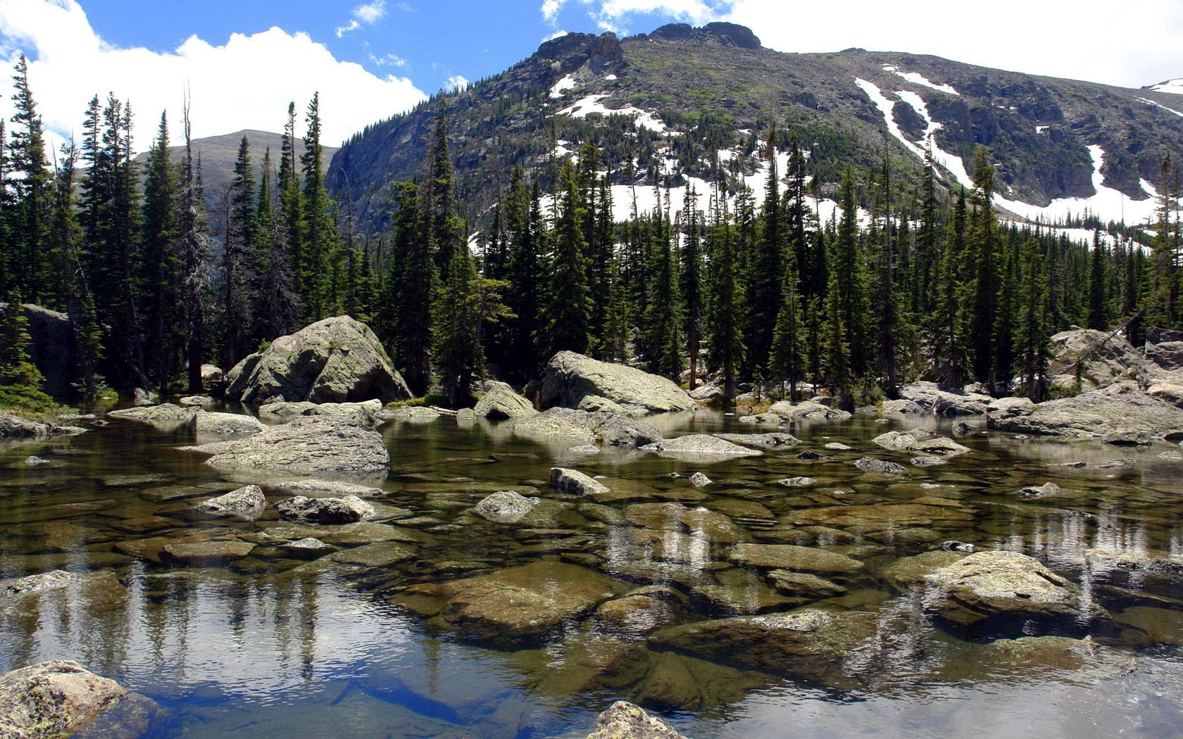 mountains, nature, water, lake, transparent, ate, basin