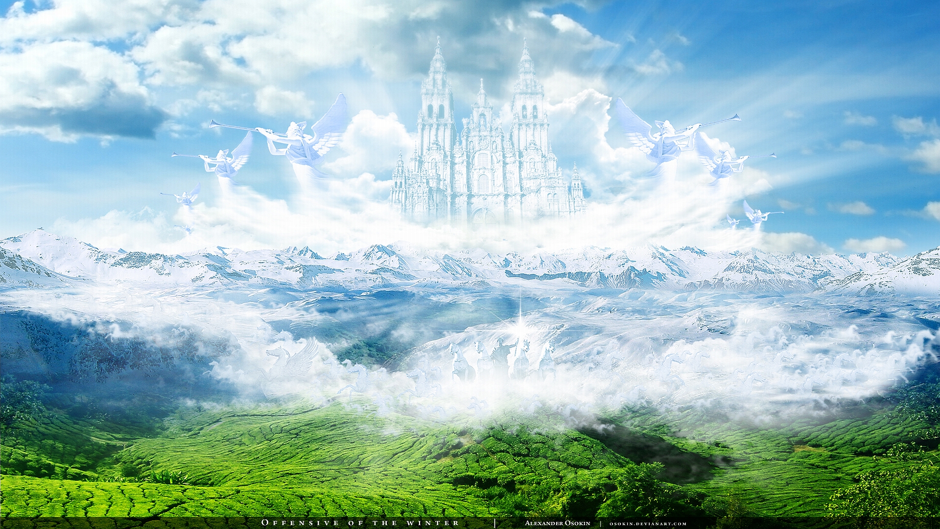 Free download wallpaper Landscape, Castles, Artistic, Castle on your PC desktop