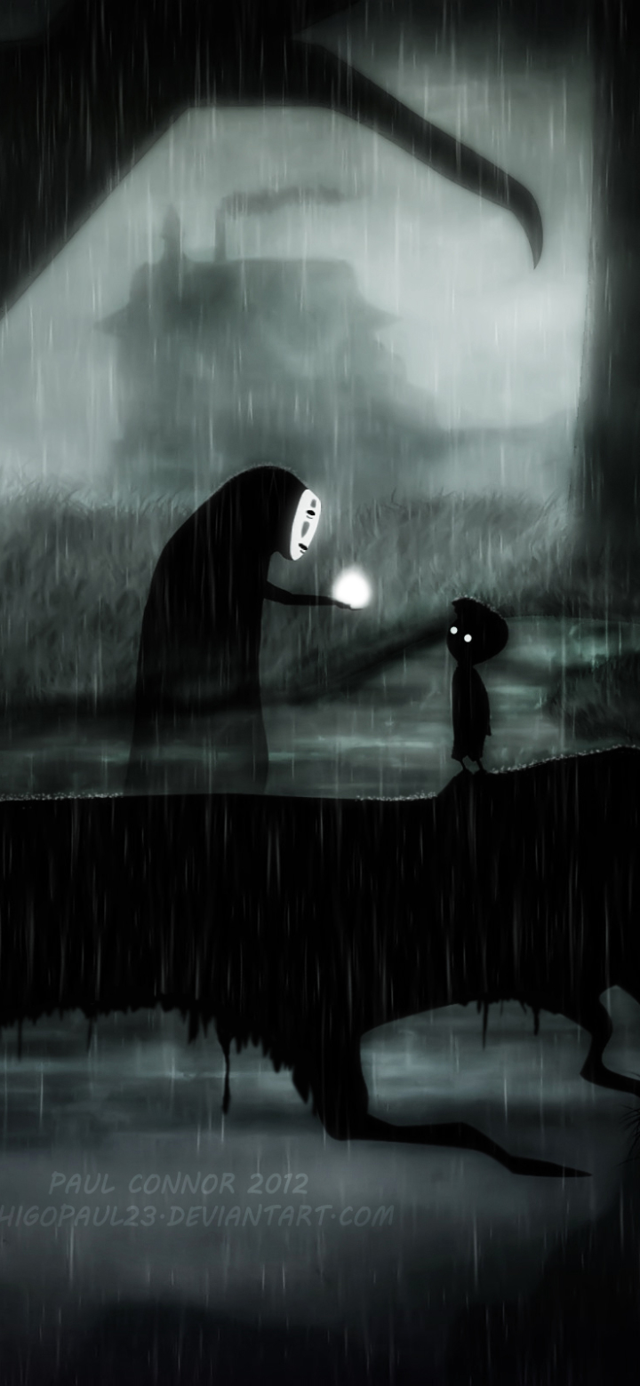 video game, crossover, spirited away, no face (spirited away), limbo (video game)