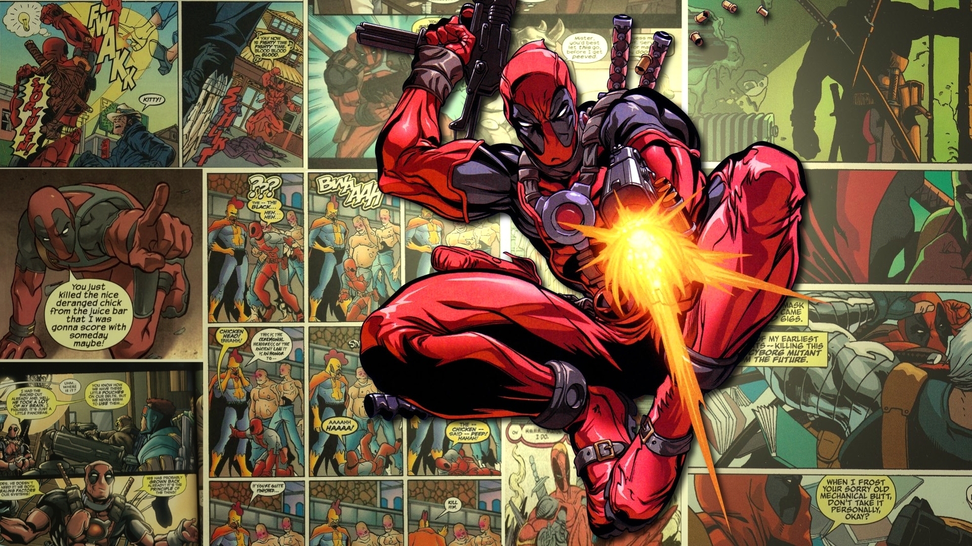 Baixar papel de parede para celular de Deadpool, História Em Quadrinhos, Mercenário Com Boca gratuito.