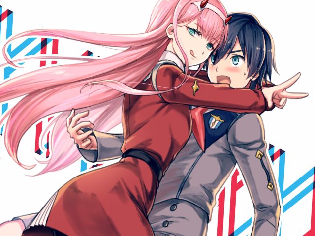 Download mobile wallpaper Anime, Darling In The Franxx, Zero Two (Darling In The Franxx), Hiro (Darling In The Franxx) for free.