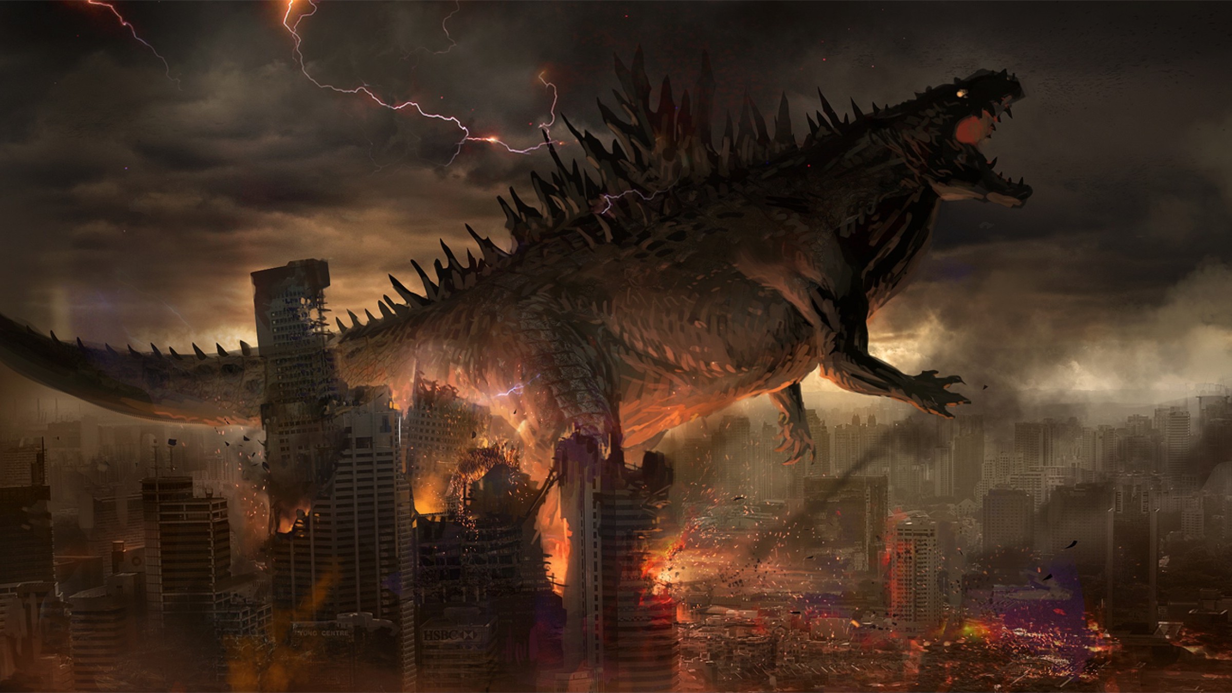 Handy-Wallpaper Fantasie, Godzilla kostenlos herunterladen.