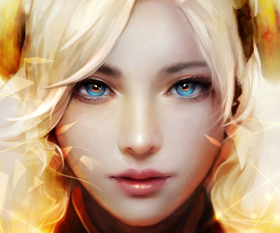 Free download wallpaper Fantasy, Blonde, Face, Women, Aqua Eyes on your PC desktop