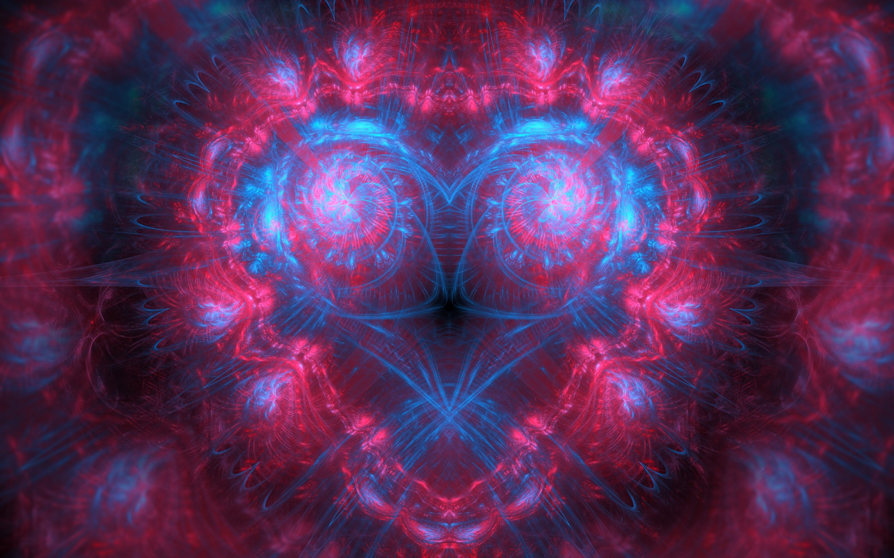 Download mobile wallpaper Abstract, Fractal, Heart Shaped for free.
