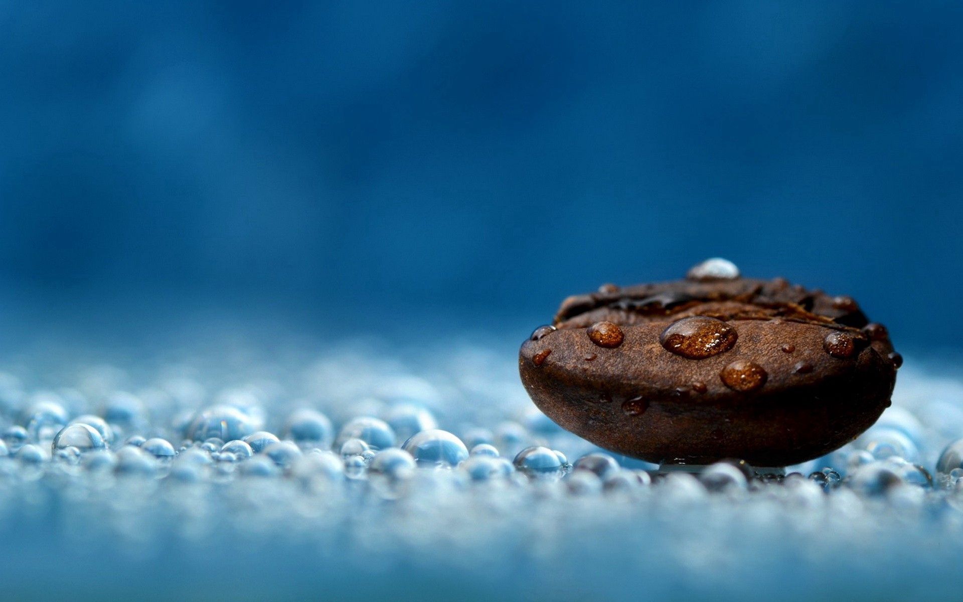 Download mobile wallpaper Humid, Macro, Wet, Drops, Liquid, Coffee Beans, Water for free.