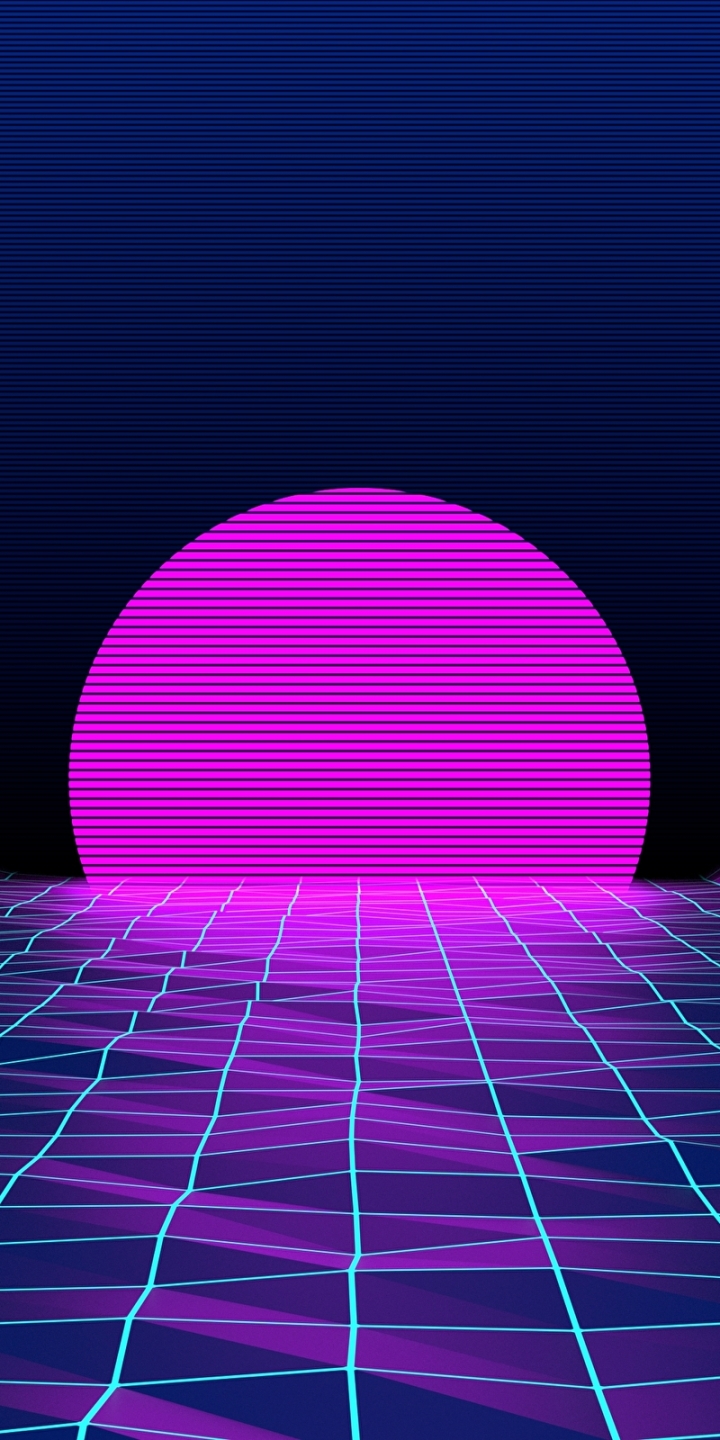 Download mobile wallpaper Sun, Neon, Artistic, Retro Wave for free.