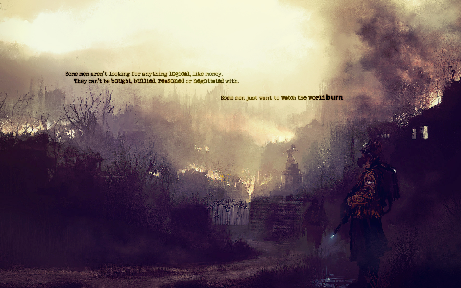 Download mobile wallpaper Post Apocalyptic, Quote, Misc, Knight, Dark for free.