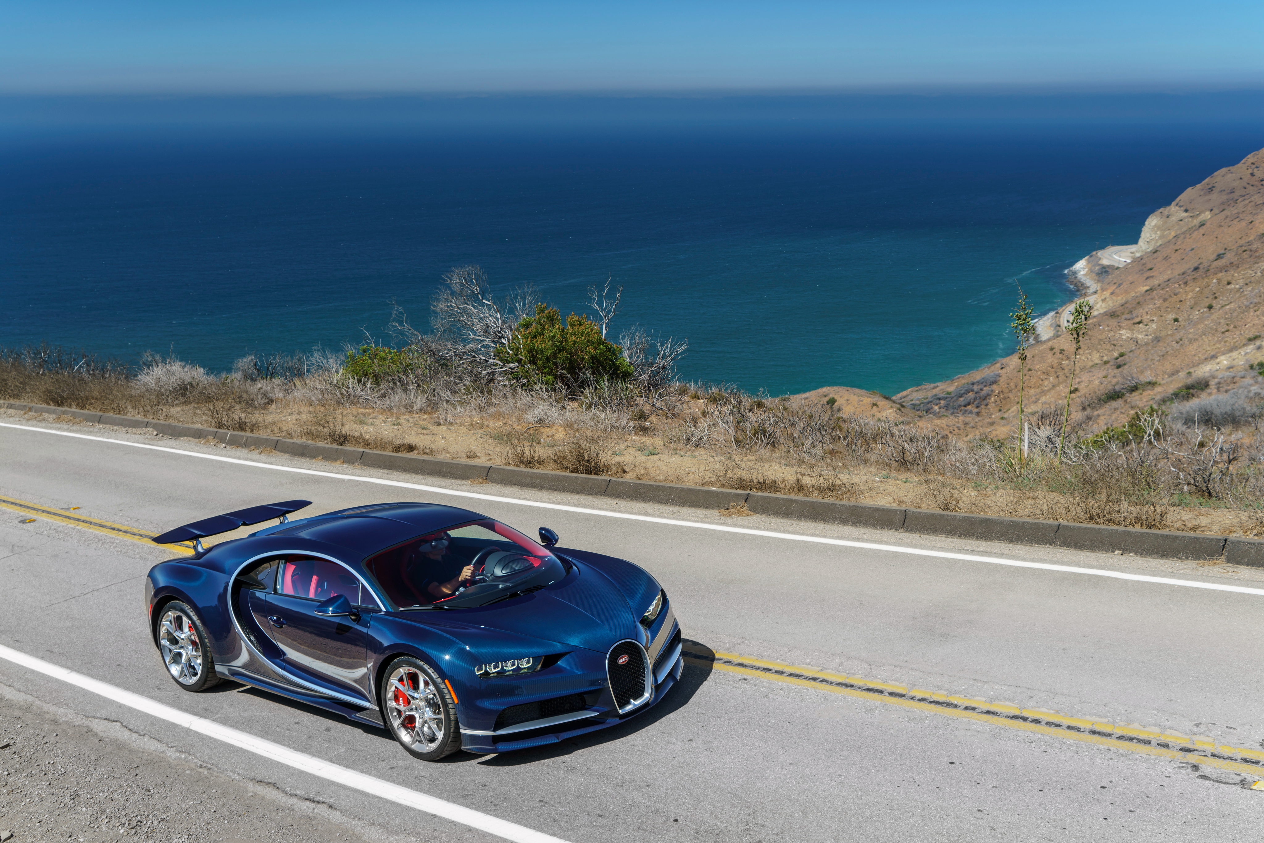 bugatti, cars, blue, side view, chiron