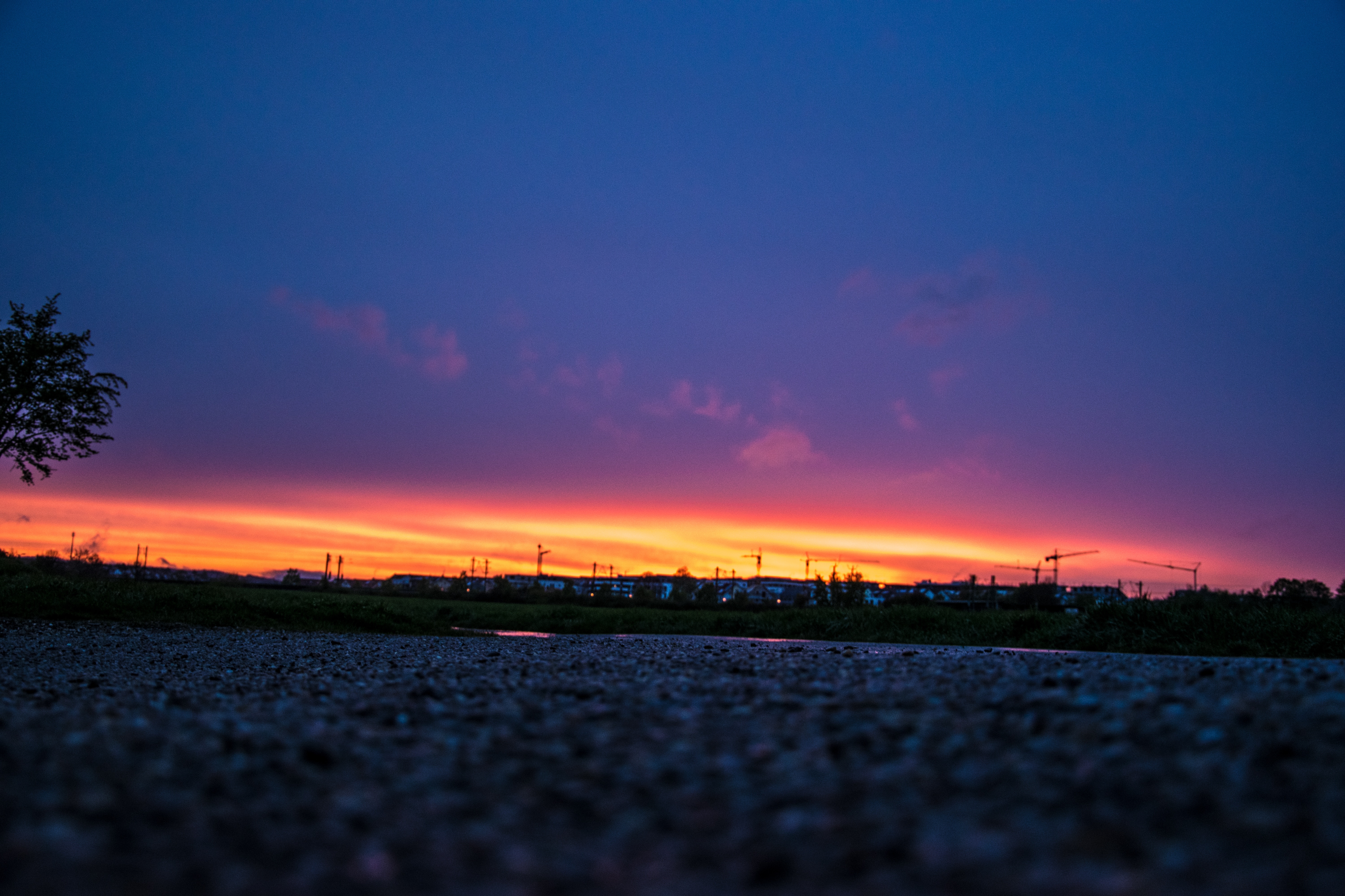 Free download wallpaper Nature, Sunset, Road, Sky, Night on your PC desktop