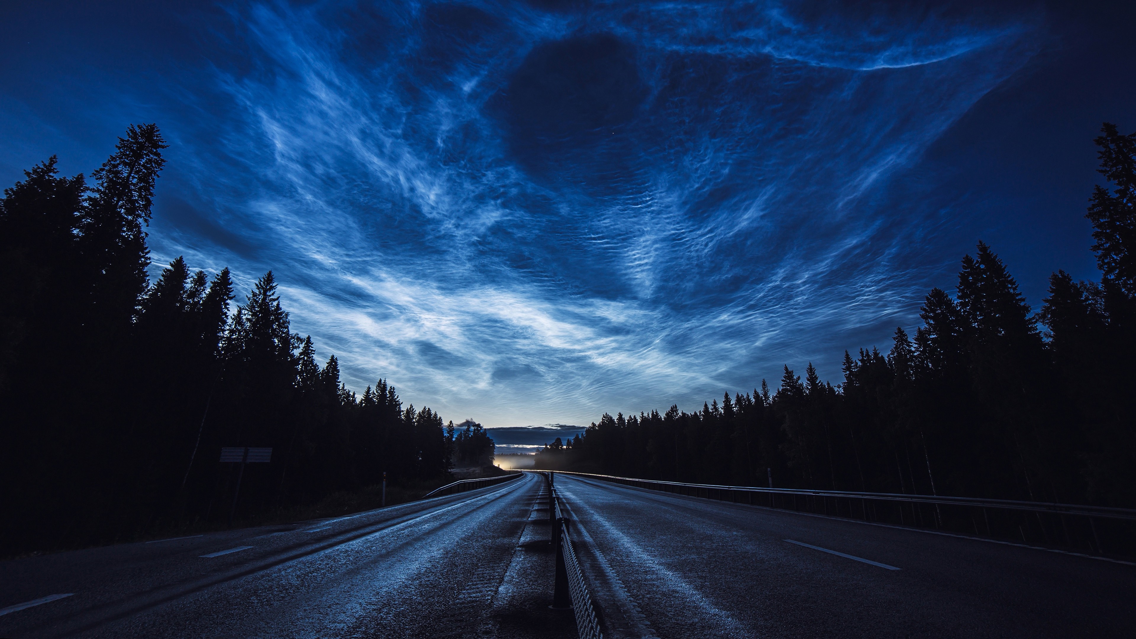Download mobile wallpaper Sky, Twilight, Road, Man Made for free.