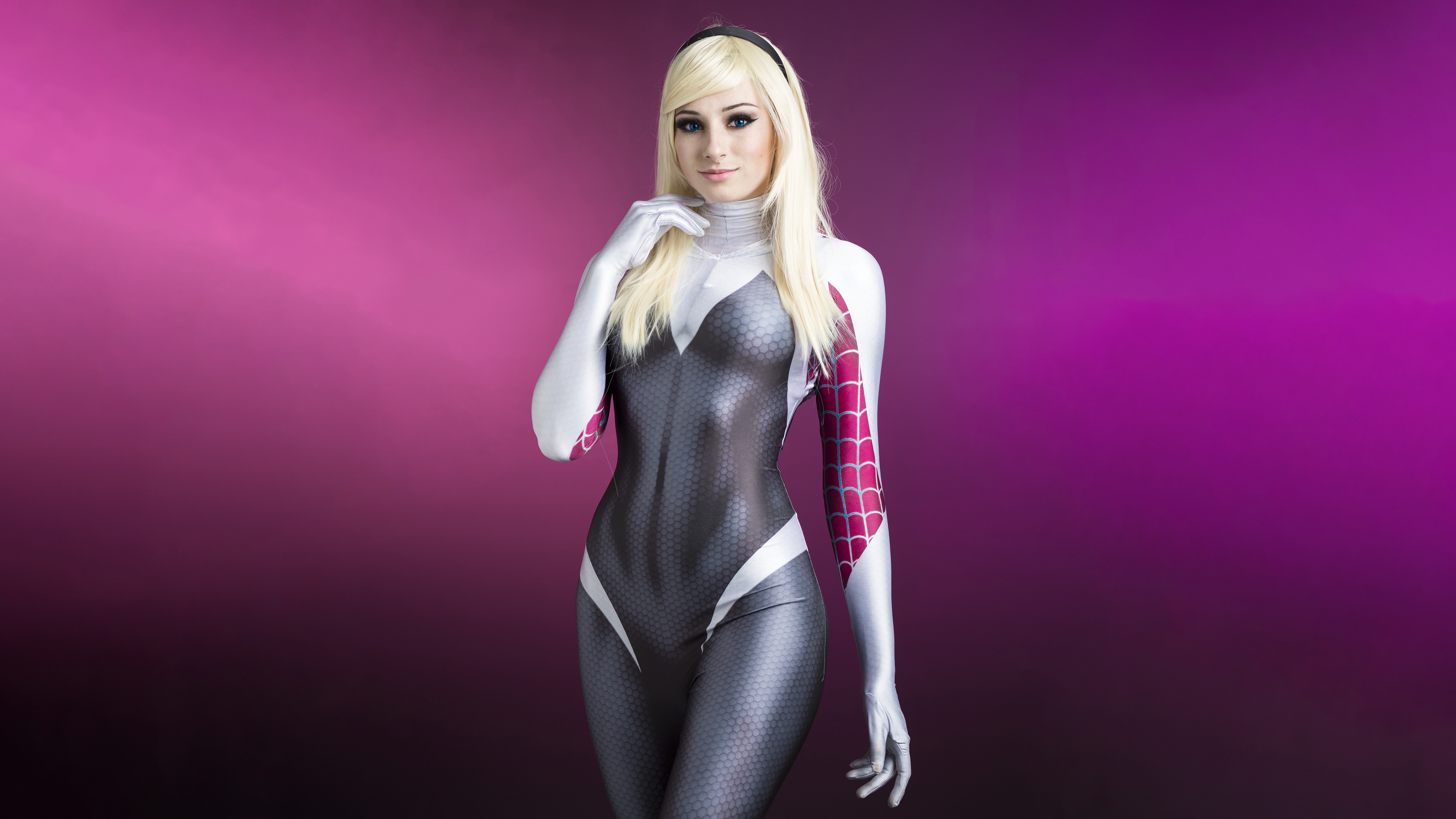 Free download wallpaper Blonde, Women, Cosplay, Spider Gwen on your PC desktop