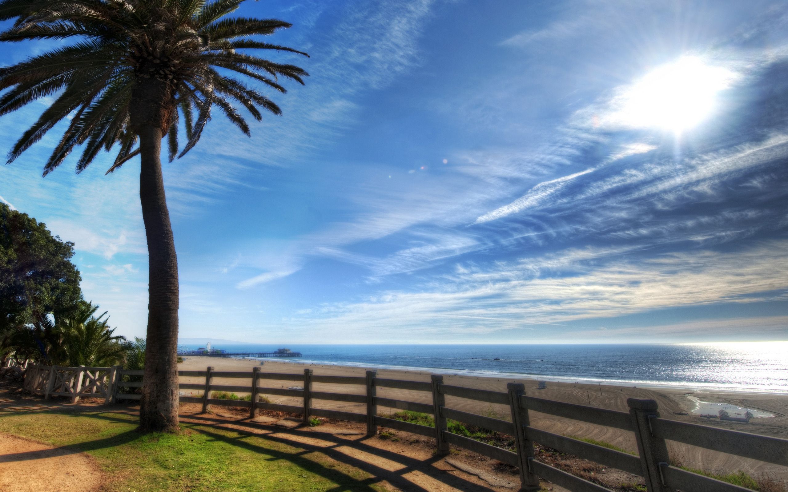 fencing, nature, clouds, palms, shore, bank, fence, enclosure, wind, lungs, cirrus