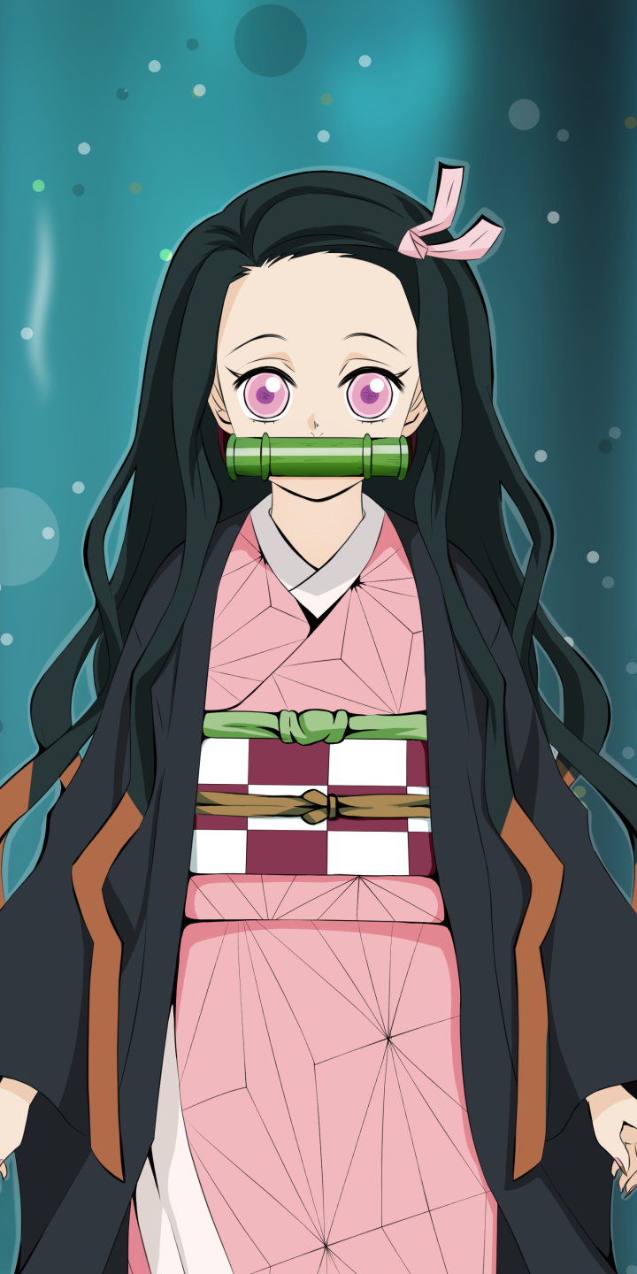 Handy-Wallpaper Animes, Nezuko Kamado, Demon Slayer, Kimetsu No Yaiba kostenlos herunterladen.