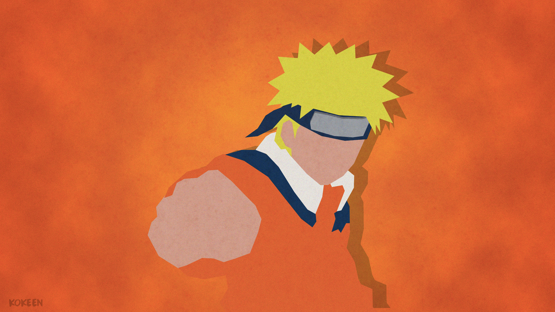 Laden Sie das Naruto, Blondinen, Minimalistisch, Animes, Orange Farbe), Naruto Uzumaki-Bild kostenlos auf Ihren PC-Desktop herunter