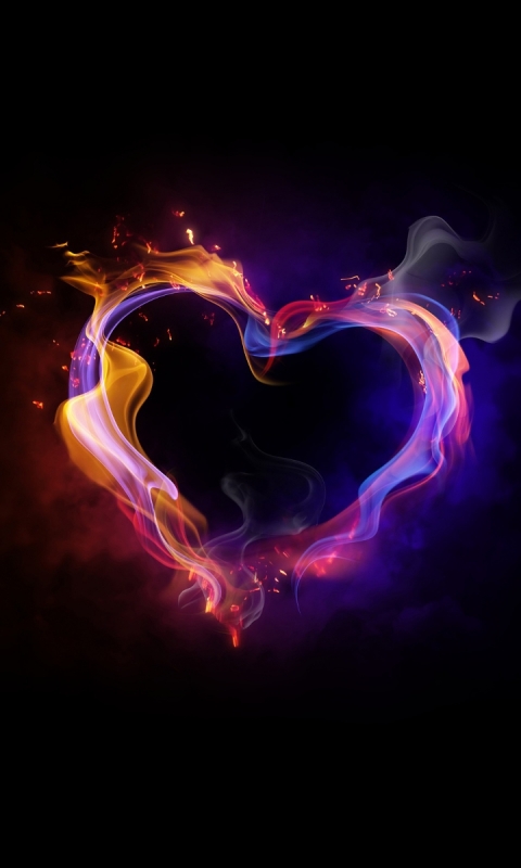 Download mobile wallpaper Love, Colors, Artistic, Heart Shaped for free.