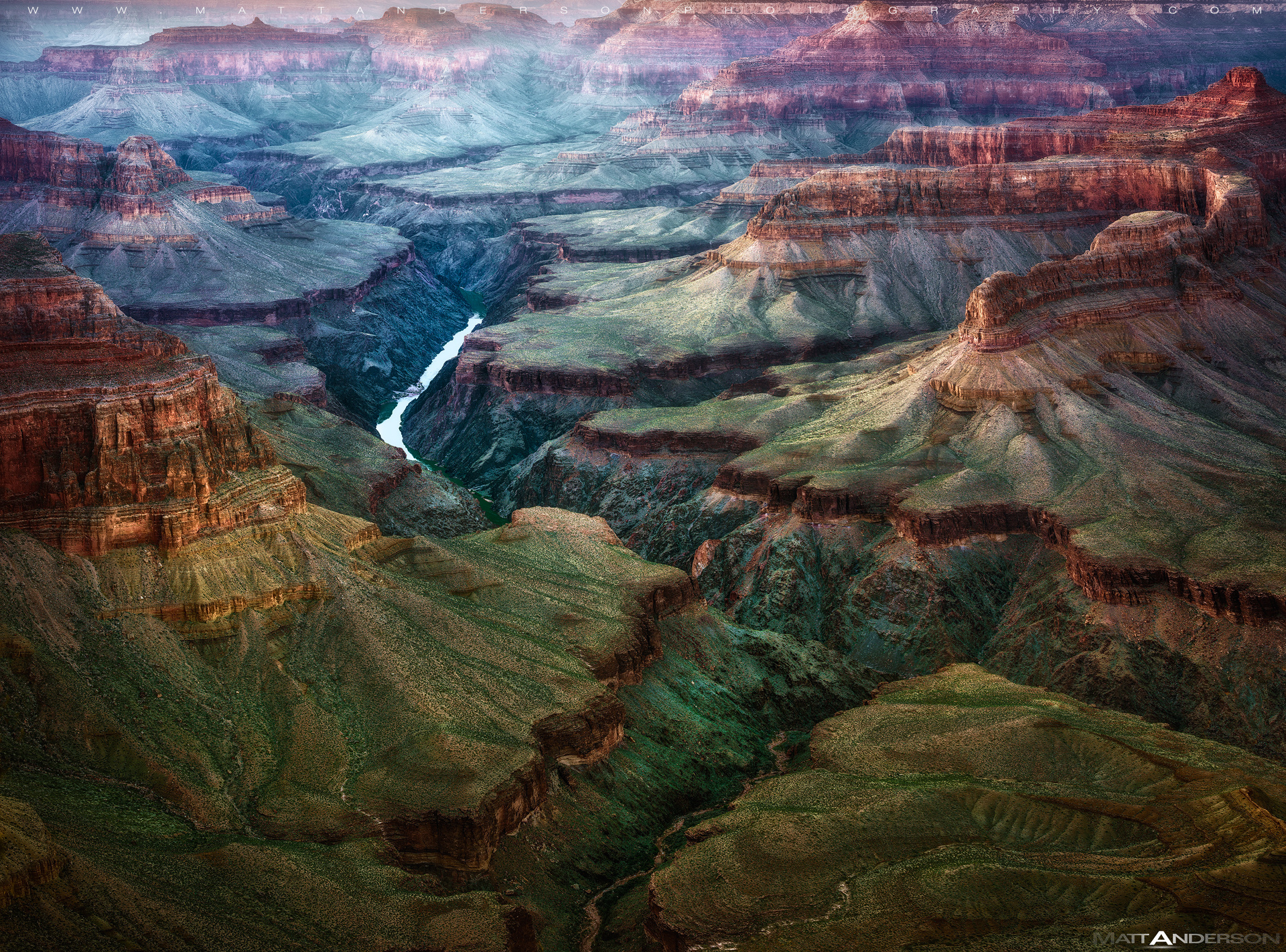 358350 скачать обои сумерки, аризона, земля/природа, великий каньон, каньон, утёс, природа, река, каньоны - заставки и картинки бесплатно