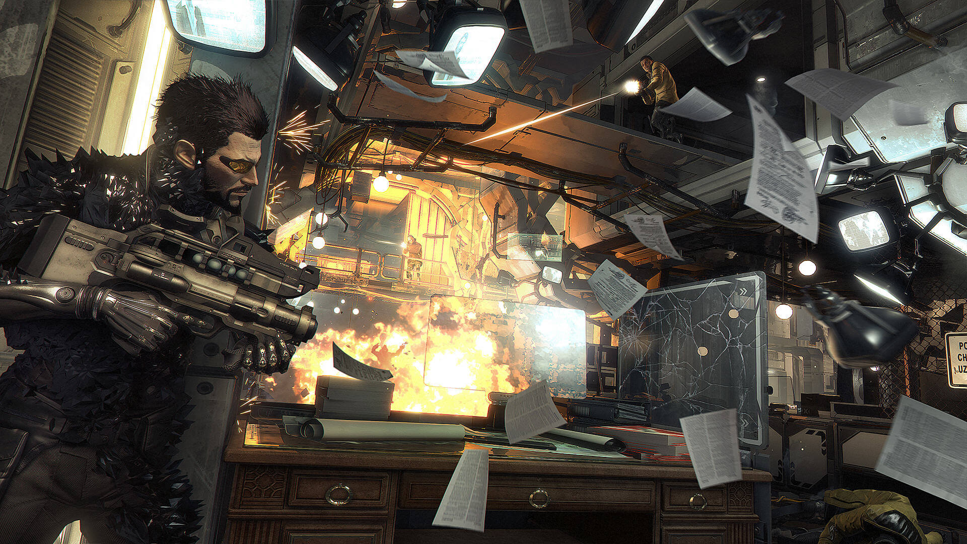 Завантажити шпалери безкоштовно Відеогра, Deus Ex, Адам Дженсен, Deus Ex: Людство Розділене картинка на робочий стіл ПК