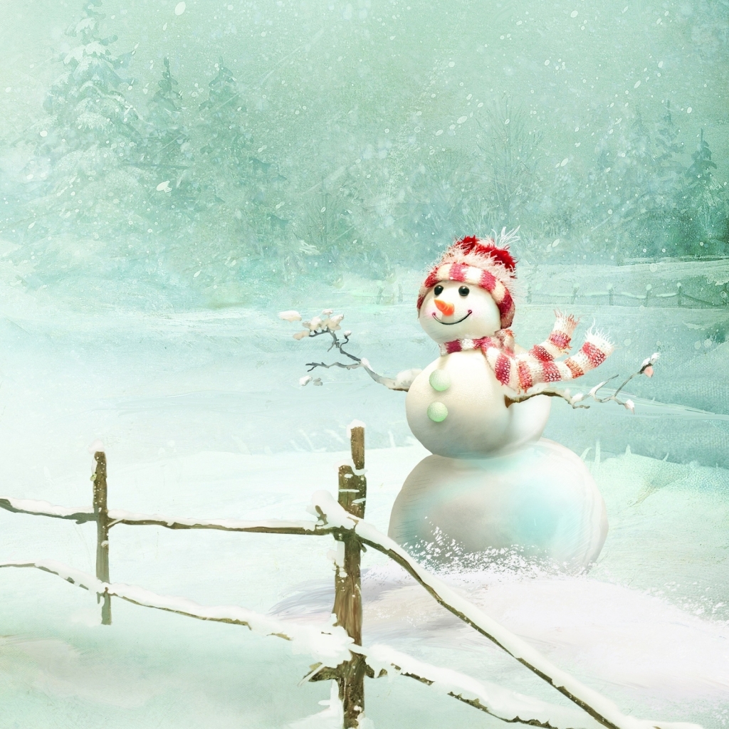 Скачать обои бесплатно Снеговик, Праздничные картинка на рабочий стол ПК