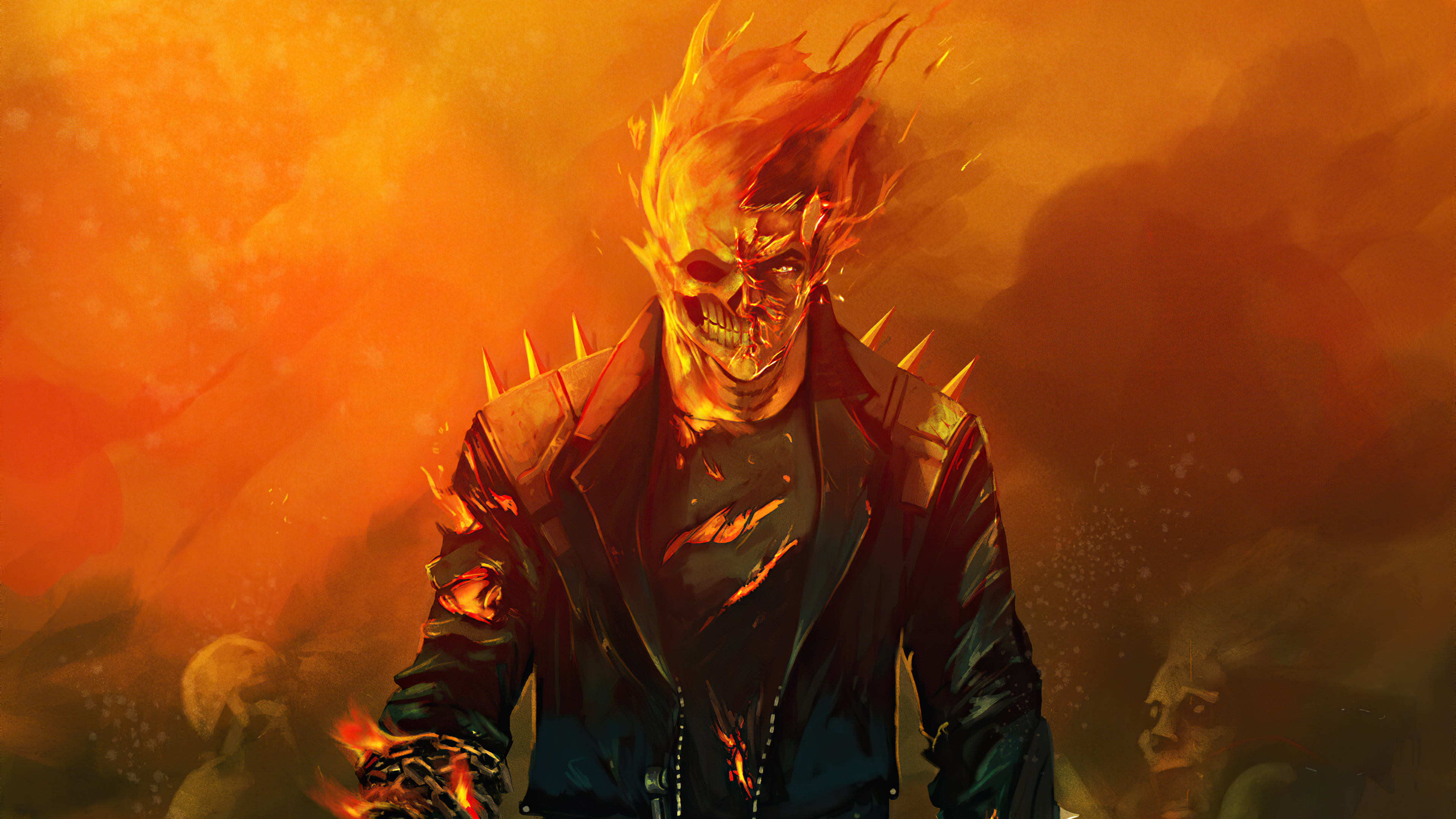 Free download wallpaper Ghost Rider, Flame, Skull, Comics on your PC desktop