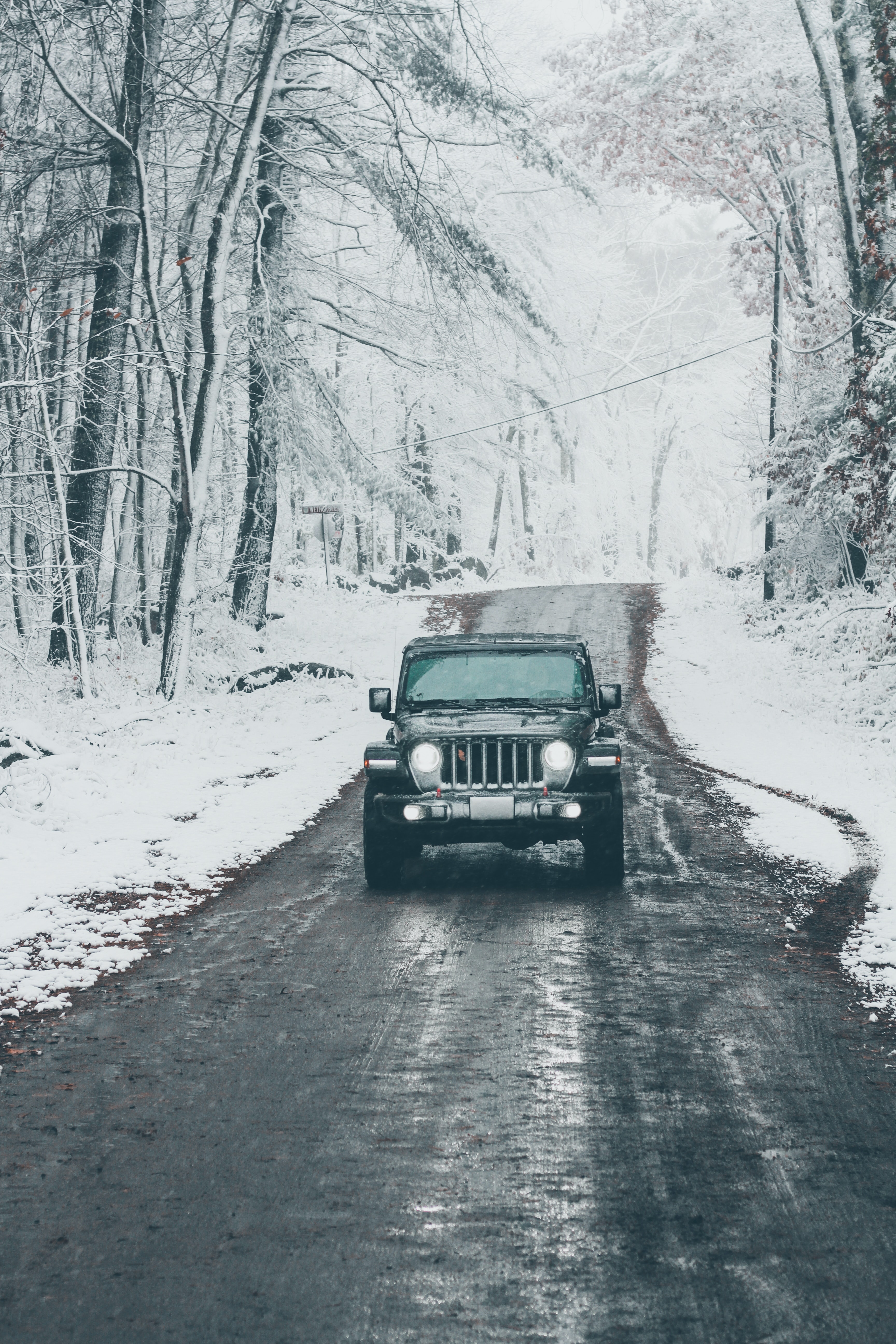 suv, jeep wrangler, snow, cars, road, car, jeep Desktop home screen Wallpaper