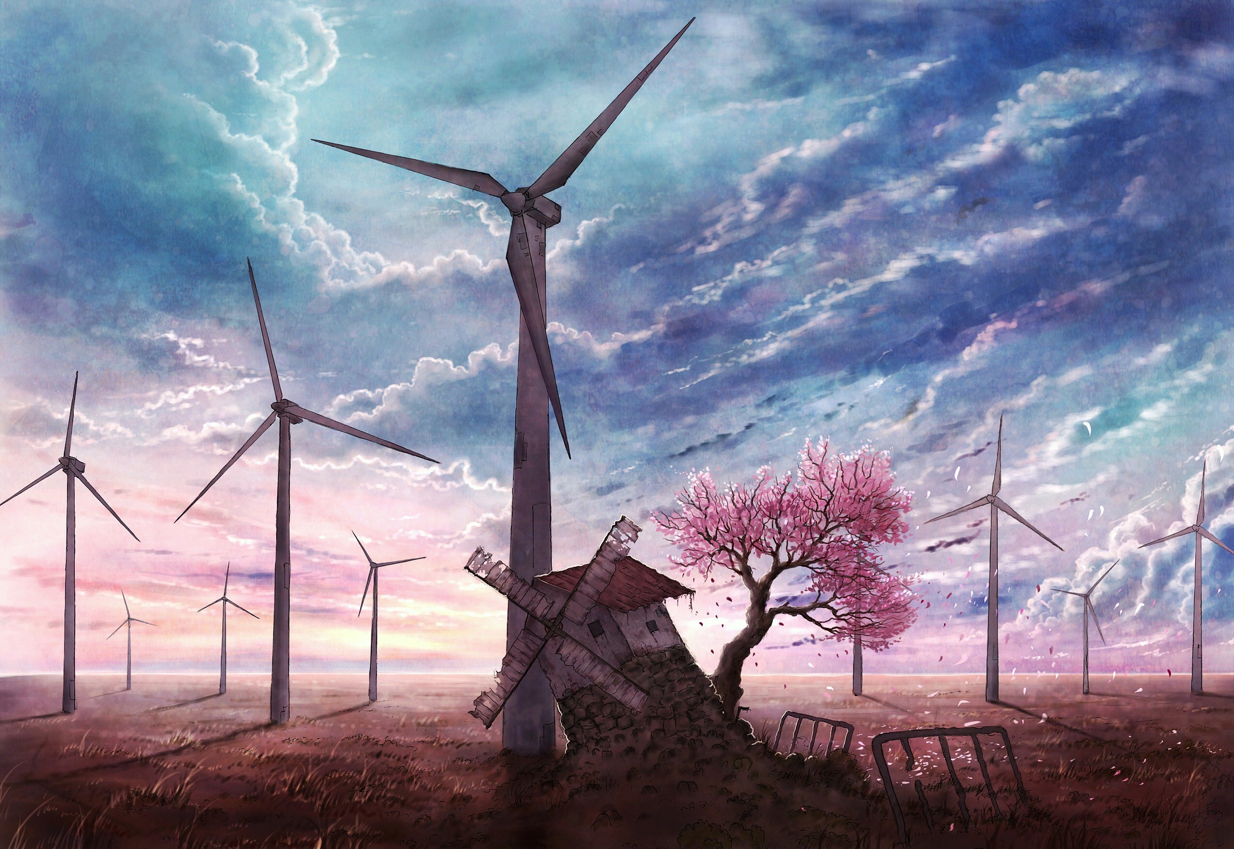 Download mobile wallpaper Landscape, Anime for free.