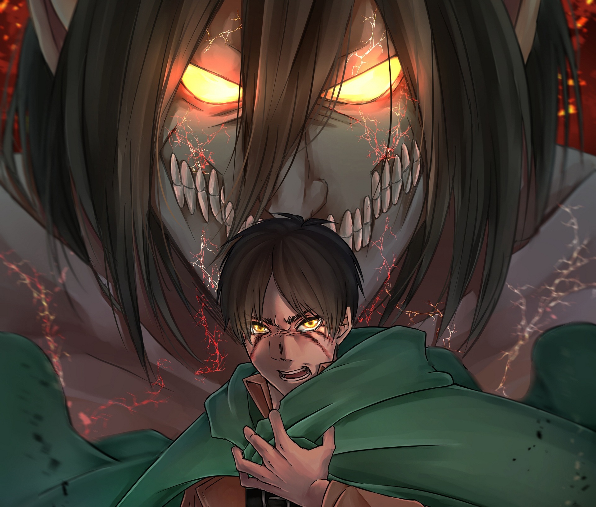 Eren Yeager de Ataque a los Titanes fondo de pantalla para teléfono