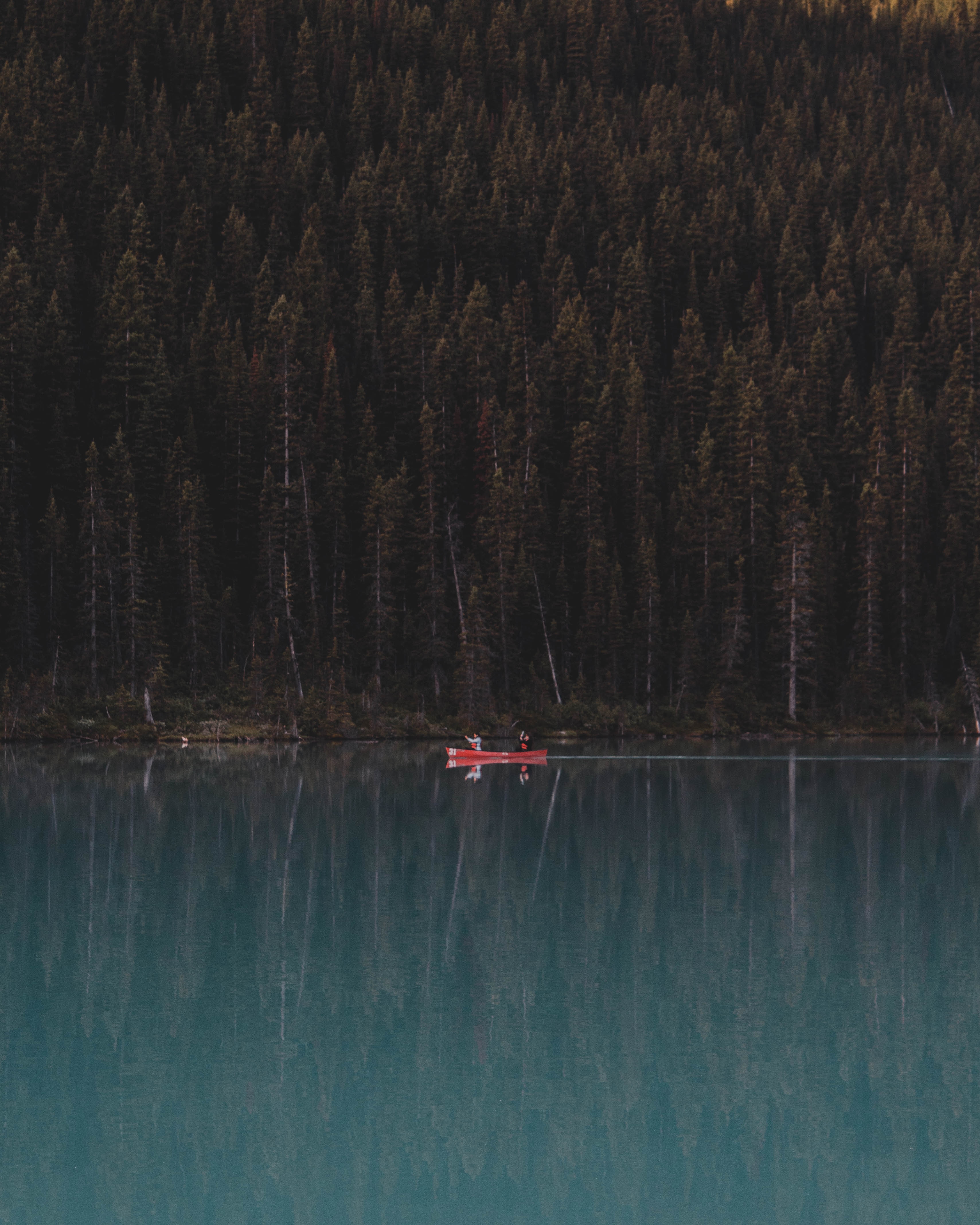 Free download wallpaper Trees, Lake, Reflection, Forest, Nature, Boat on your PC desktop