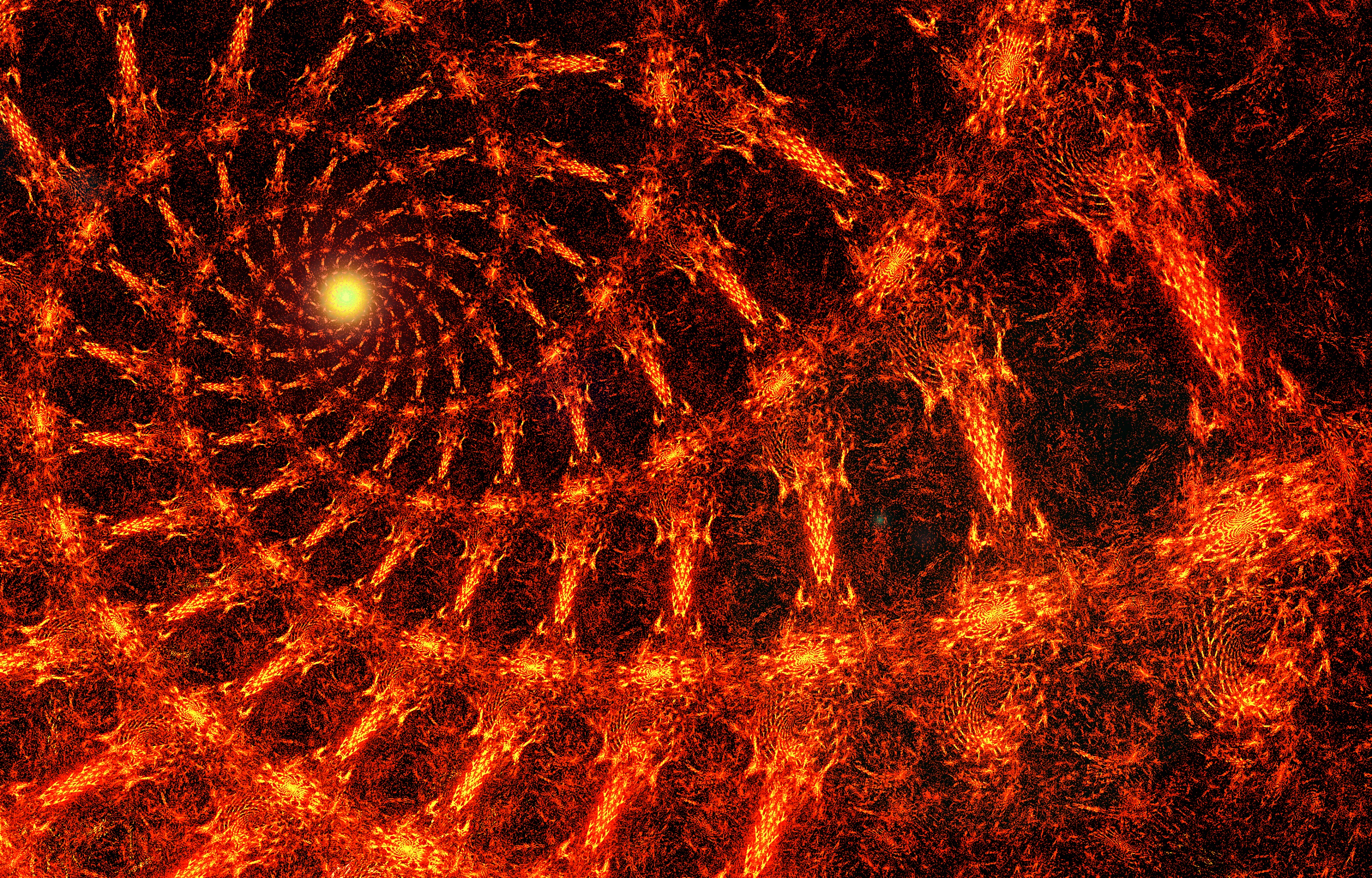 abstract, bright, fractal, glow, spiral, fiery