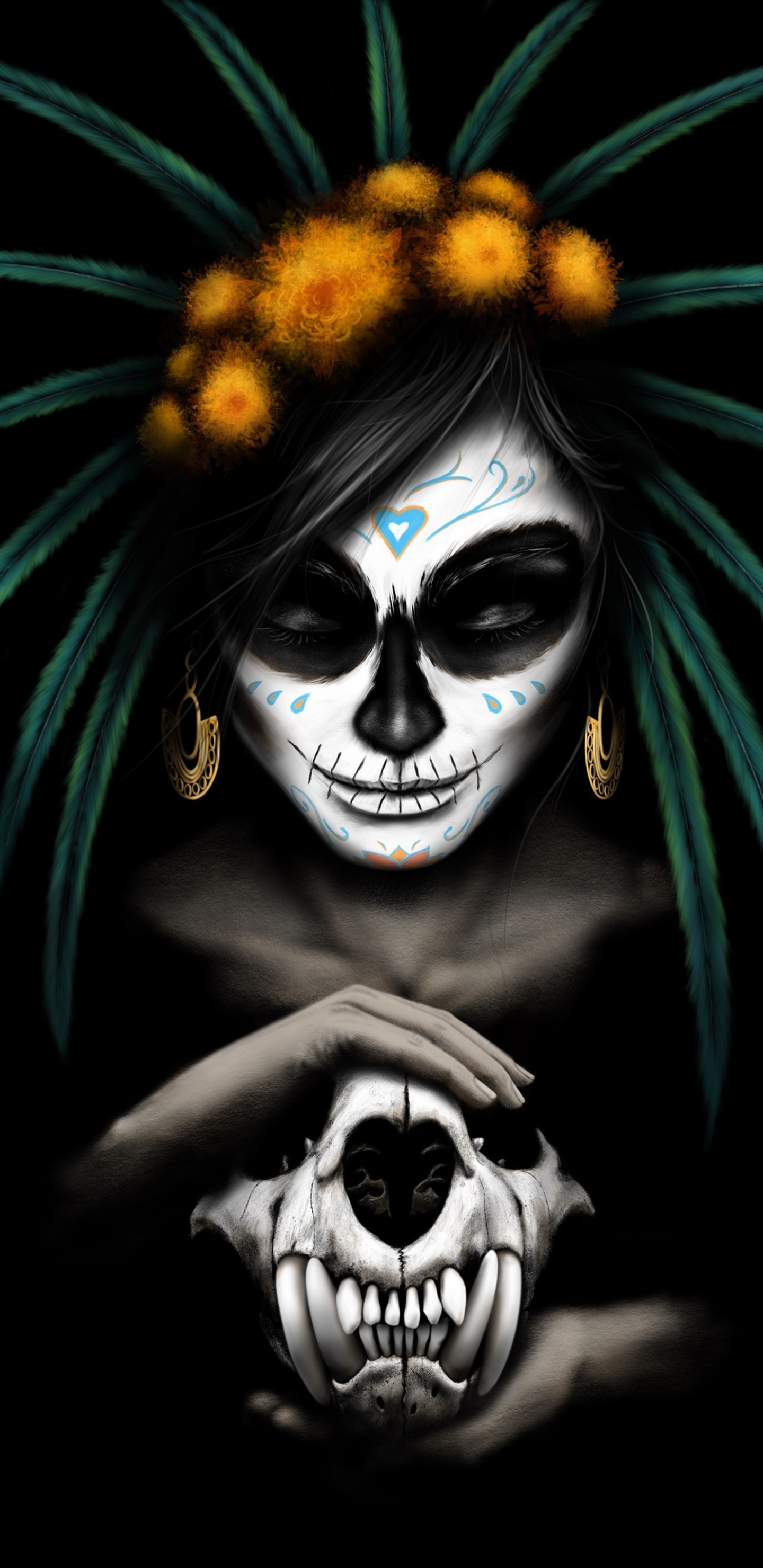 Download mobile wallpaper Artistic, Skull, Sugar Skull for free.