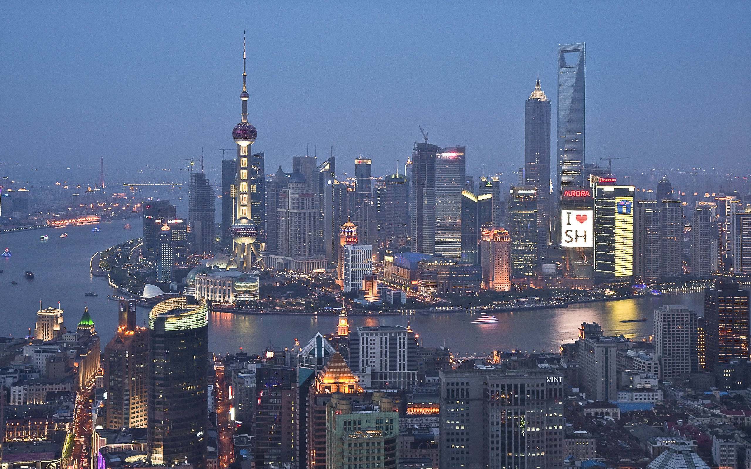 Free download wallpaper Cities, Night, China, Shanghai, Man Made on your PC desktop