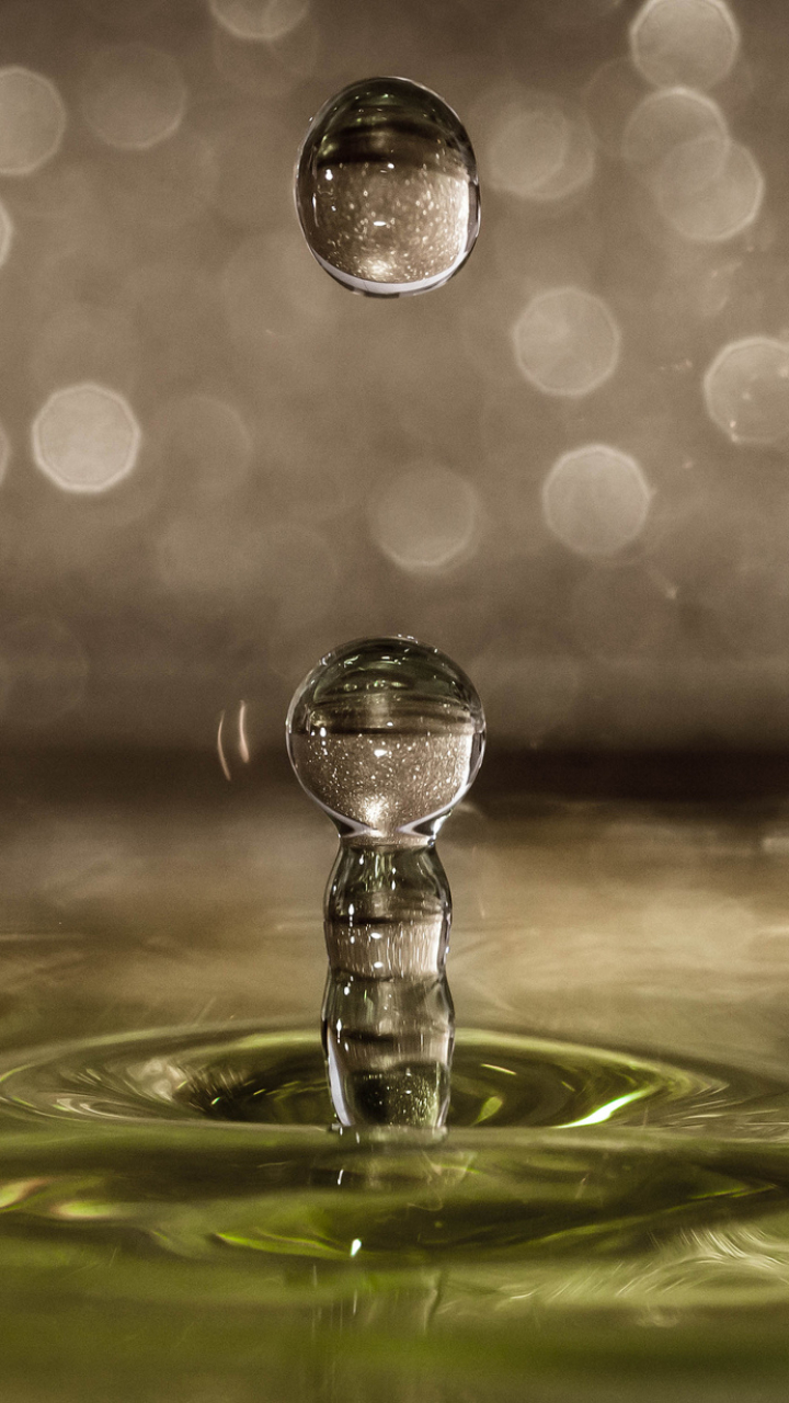 Download mobile wallpaper Water, Macro, Earth, Bokeh, Water Drop for free.