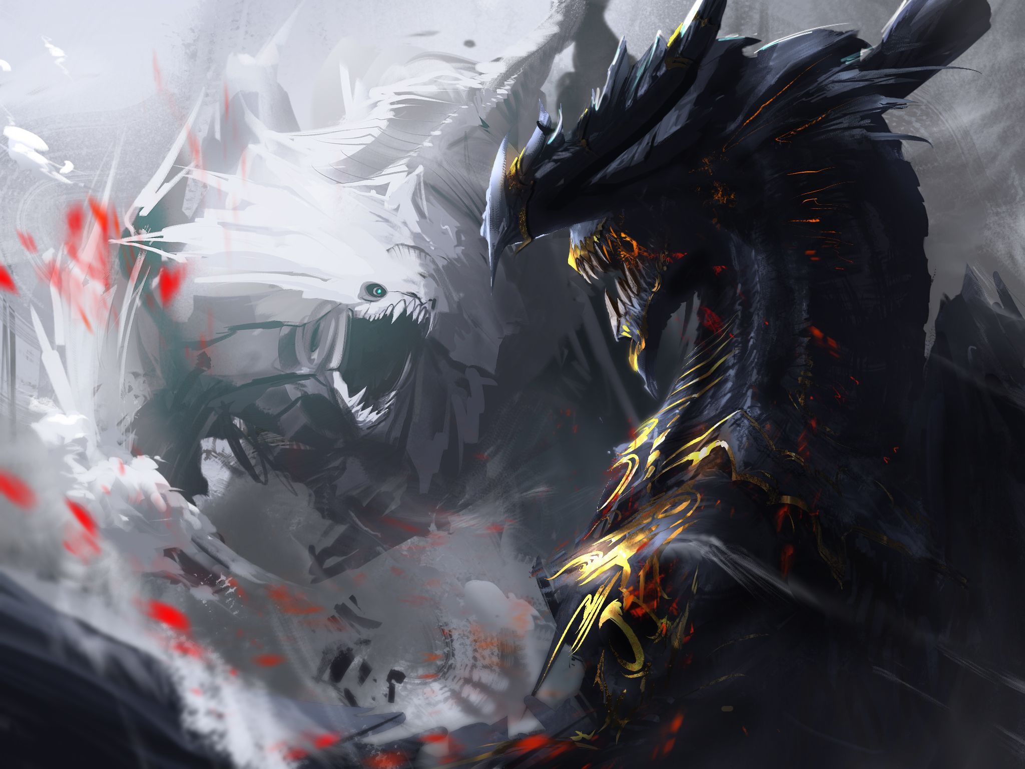 Download mobile wallpaper Fantasy, Dragon, Creature, Battle for free.