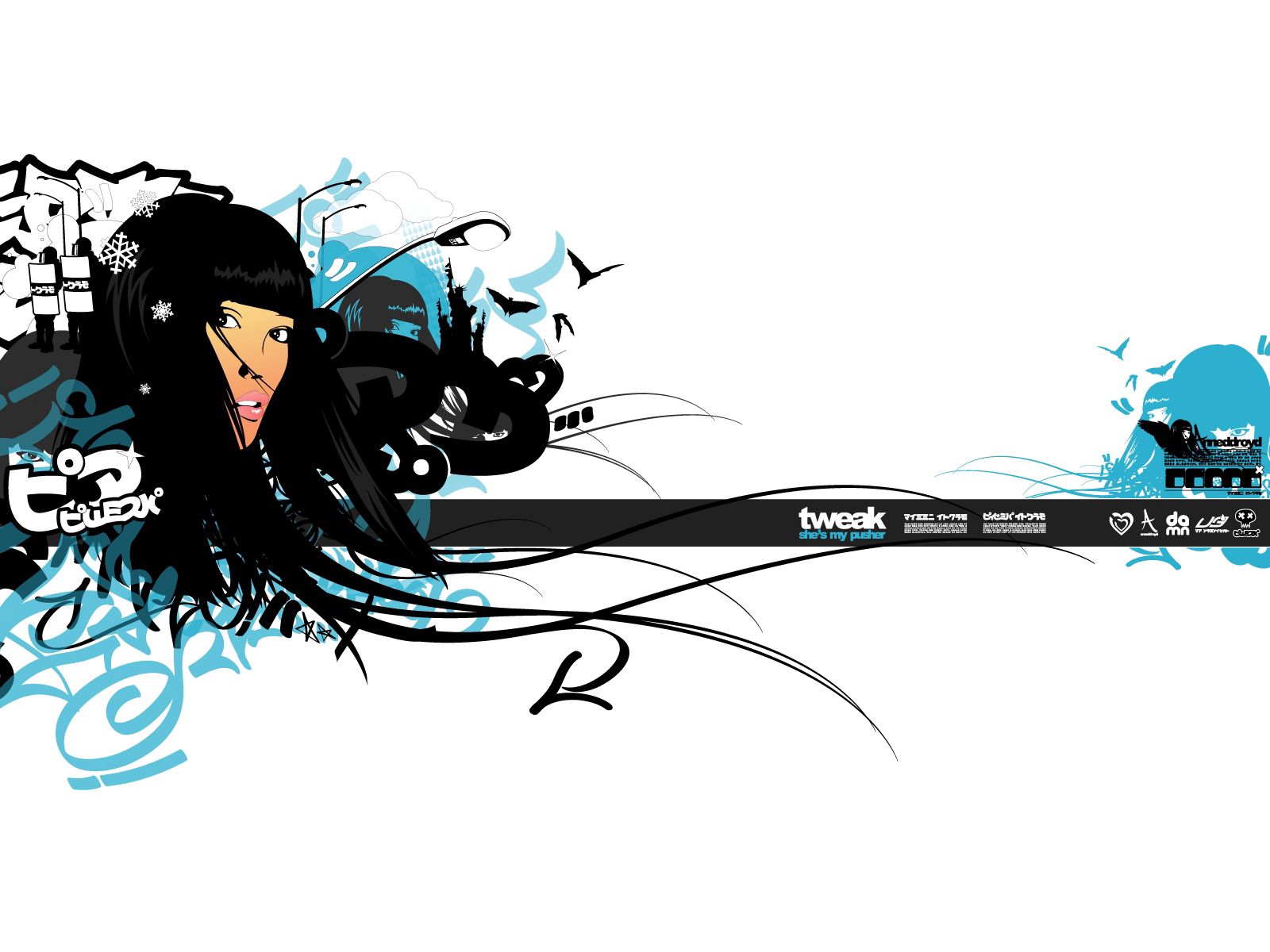 Free download wallpaper Style, Streaks, Stripes, Face, Girl, Vector on your PC desktop