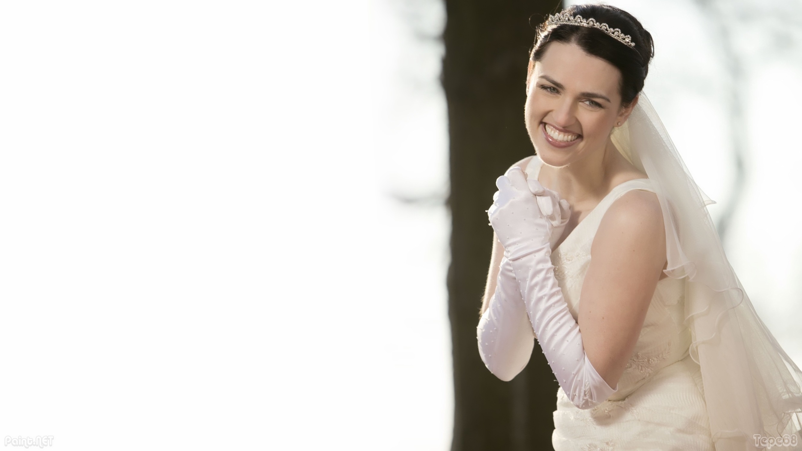 Download mobile wallpaper Smile, Celebrity, Wedding Dress, Actress, Katie Mcgrath for free.