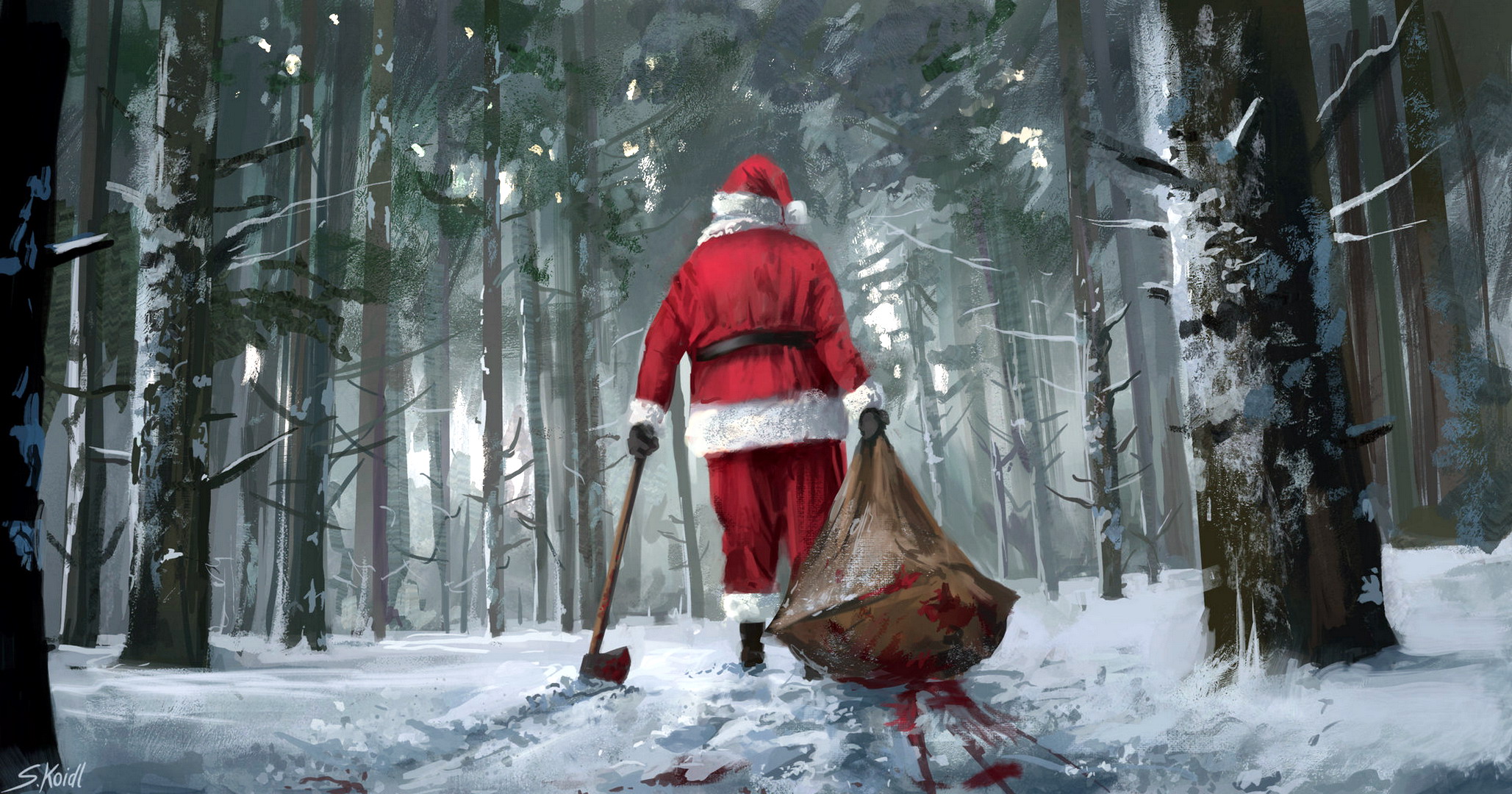 Descarga gratuita de fondo de pantalla para móvil de Fantasía, Oscuro, Papa Noel.