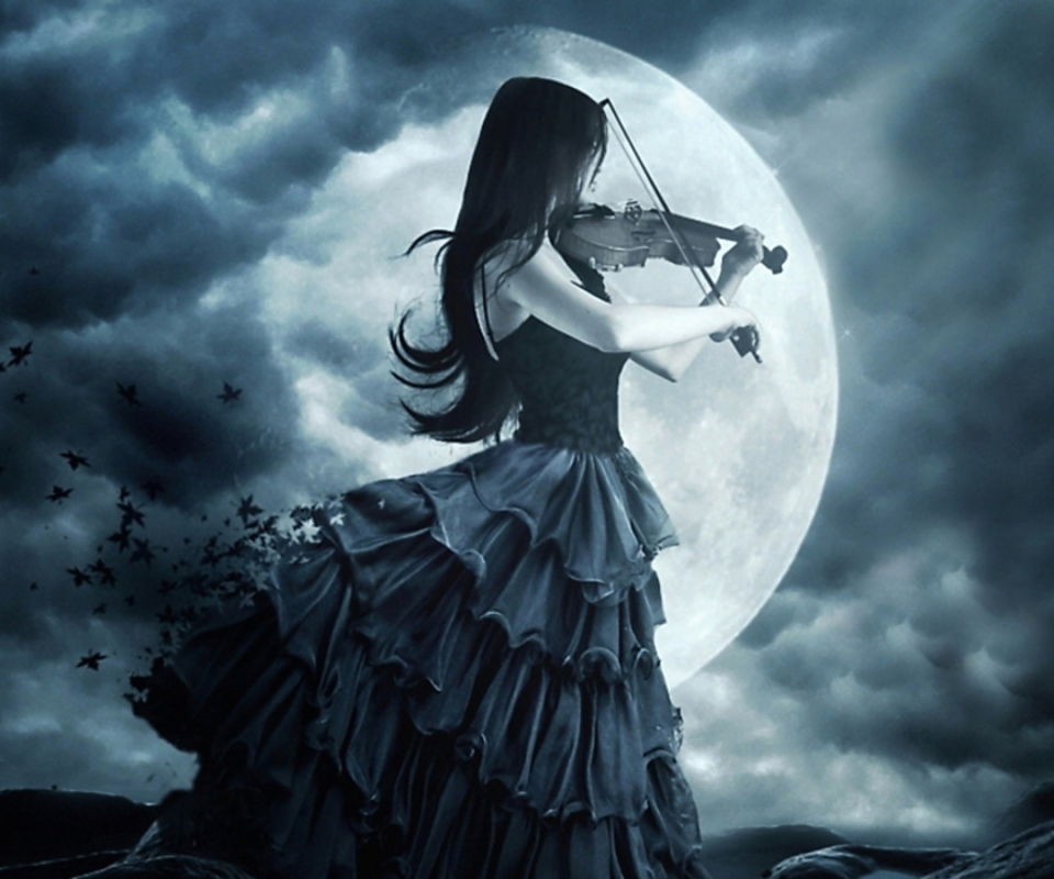 Free download wallpaper Music, Gothic, Moon, Dark, Violin on your PC desktop