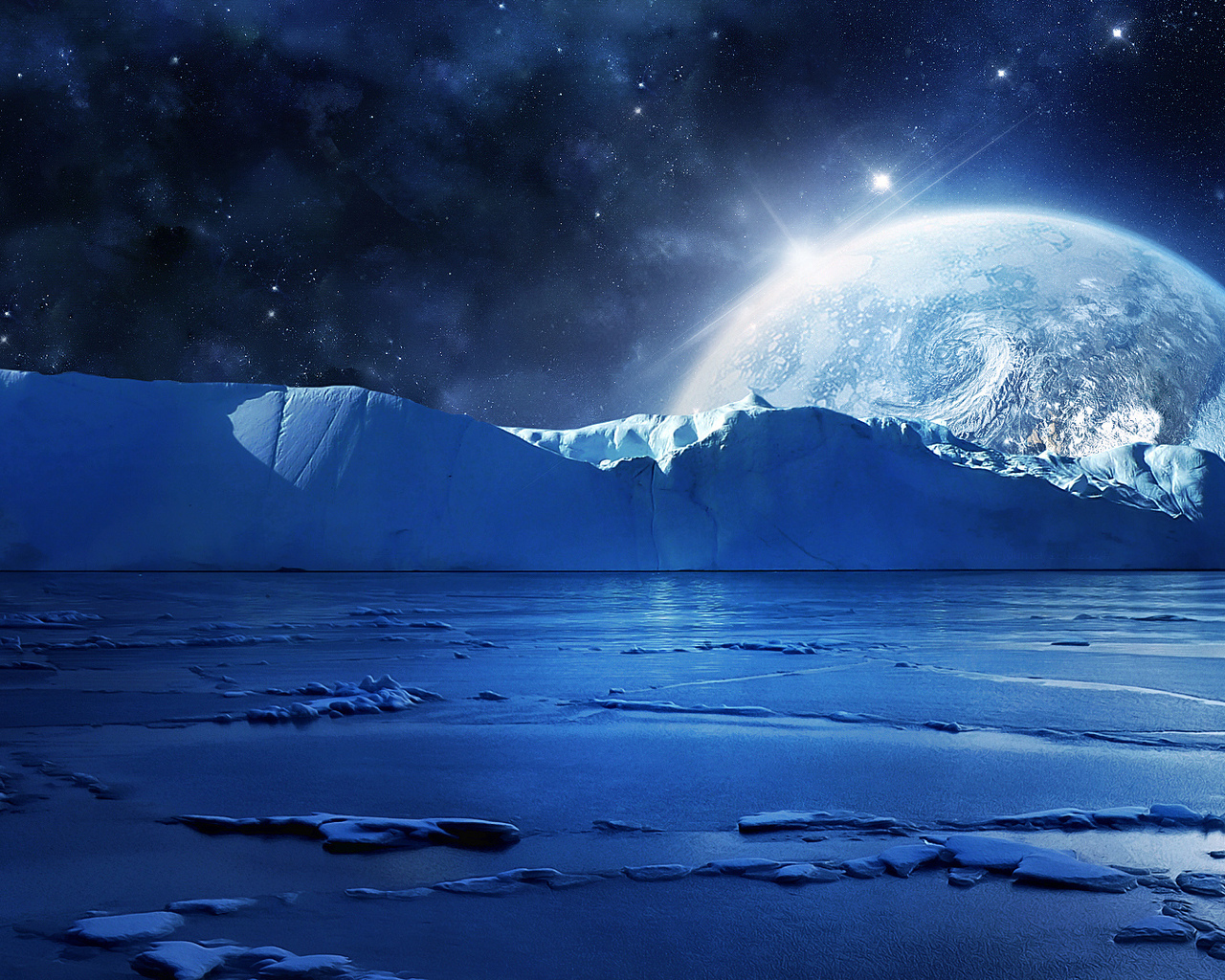 無料モバイル壁紙風景, 惑星, スター, 宇宙, 氷をダウンロードします。