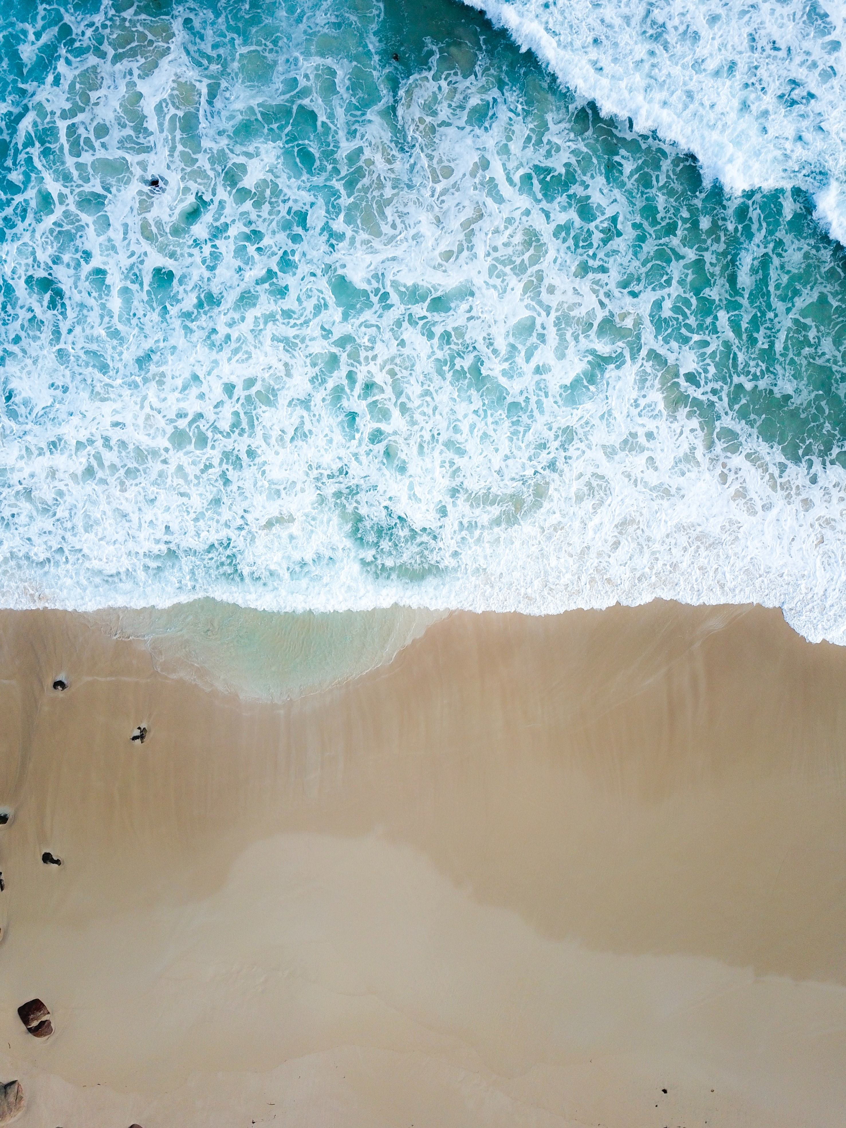 Download mobile wallpaper View From Above, Foam, Sand, Water, Nature, Beach for free.