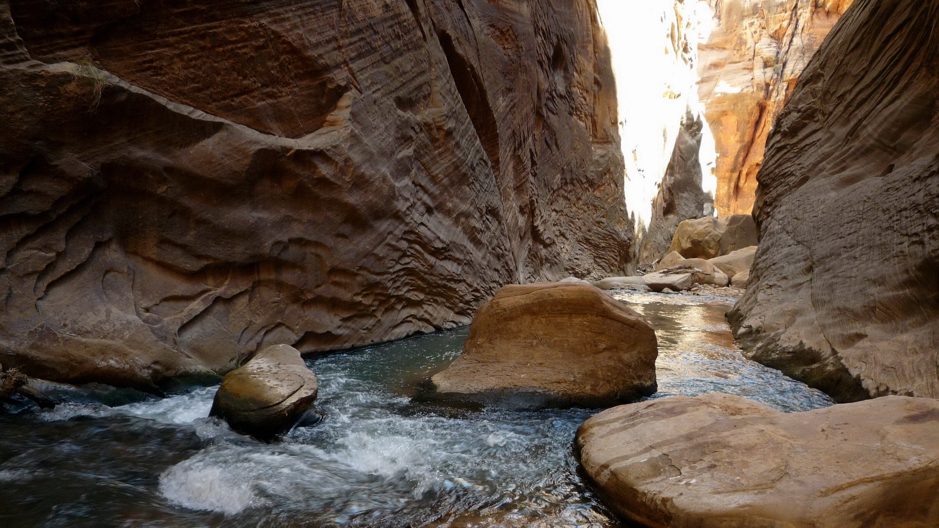 Download mobile wallpaper Canyon, Stream, River, Stone, Earth, Landscape for free.