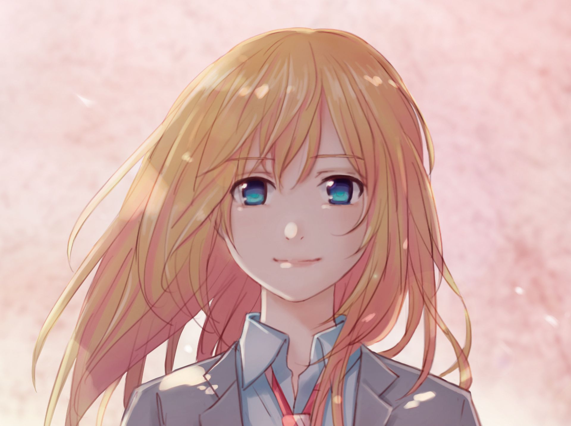 Free download wallpaper Anime, Blonde, Aqua Eyes, Kaori Miyazono, Your Lie In April on your PC desktop