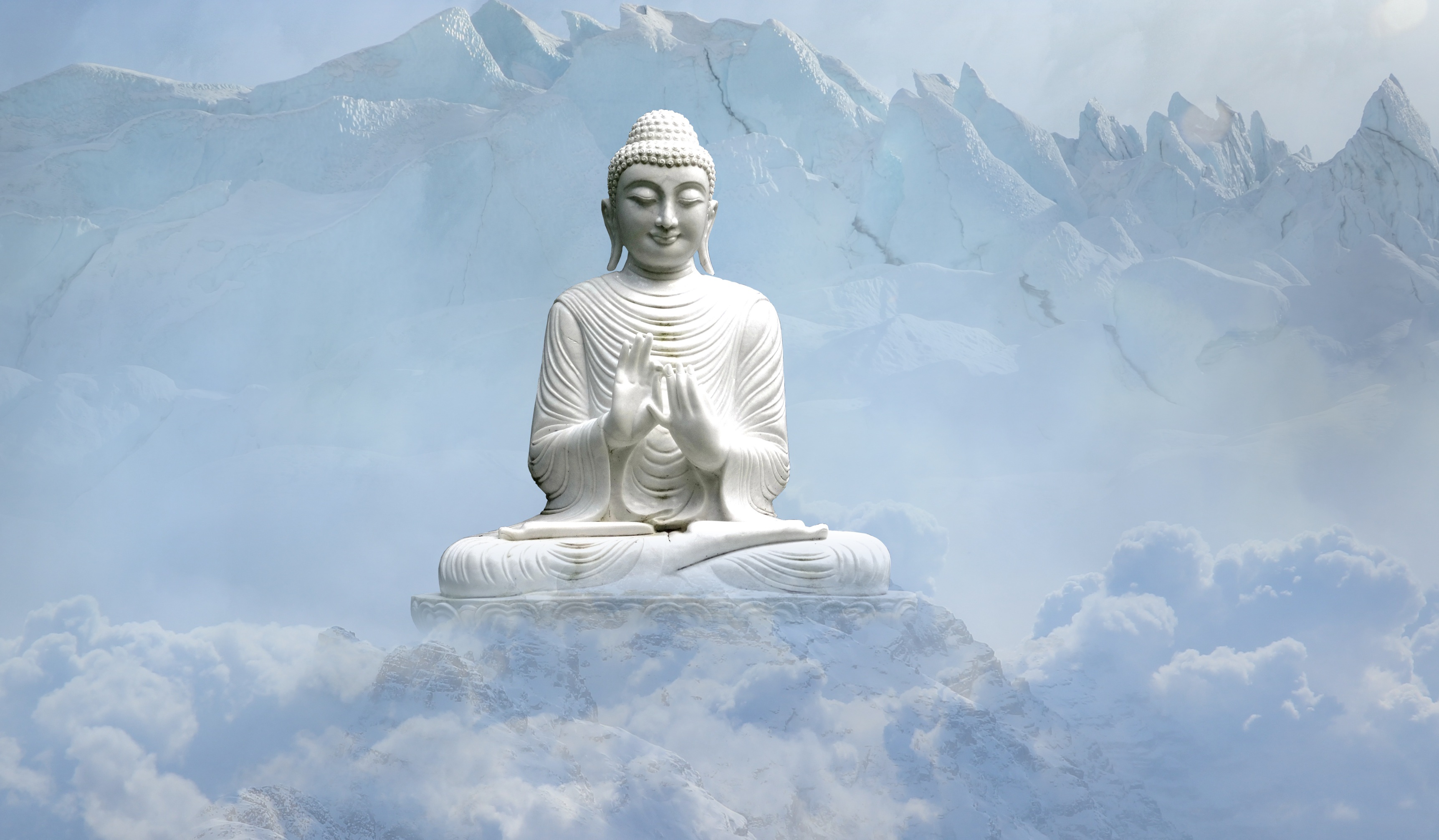 884220 завантажити картинку релігійний, будда, буддизм, хмара, статуя - шпалери і заставки безкоштовно
