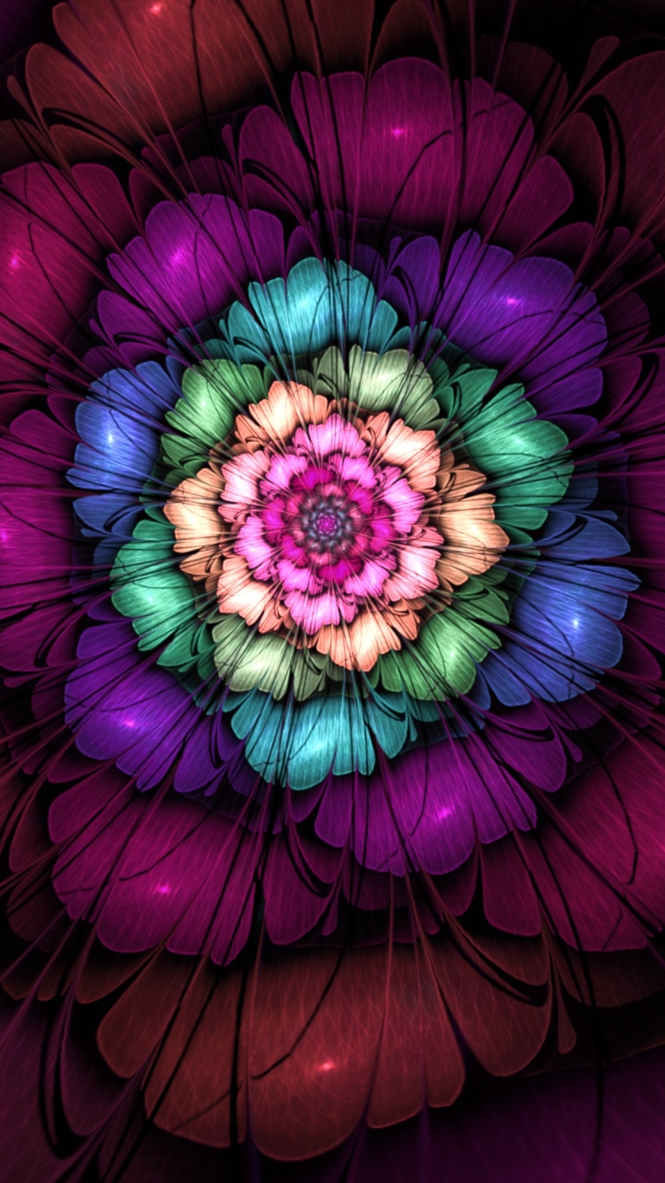 Download mobile wallpaper Abstract, Pink, Flower, Design, Purple for free.