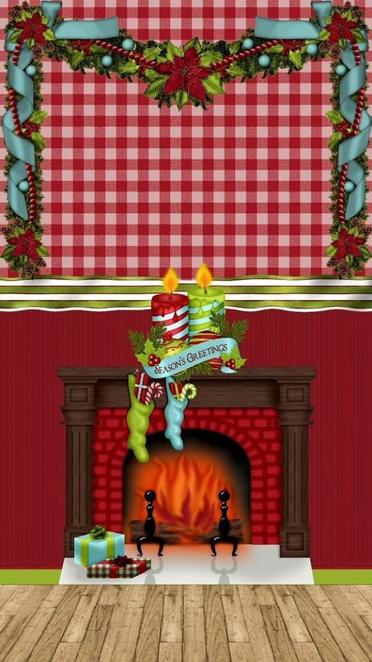 Download mobile wallpaper Christmas, Holiday, Gift, Fireplace, Chimney, Christmas Ornaments, Christmas Socks for free.
