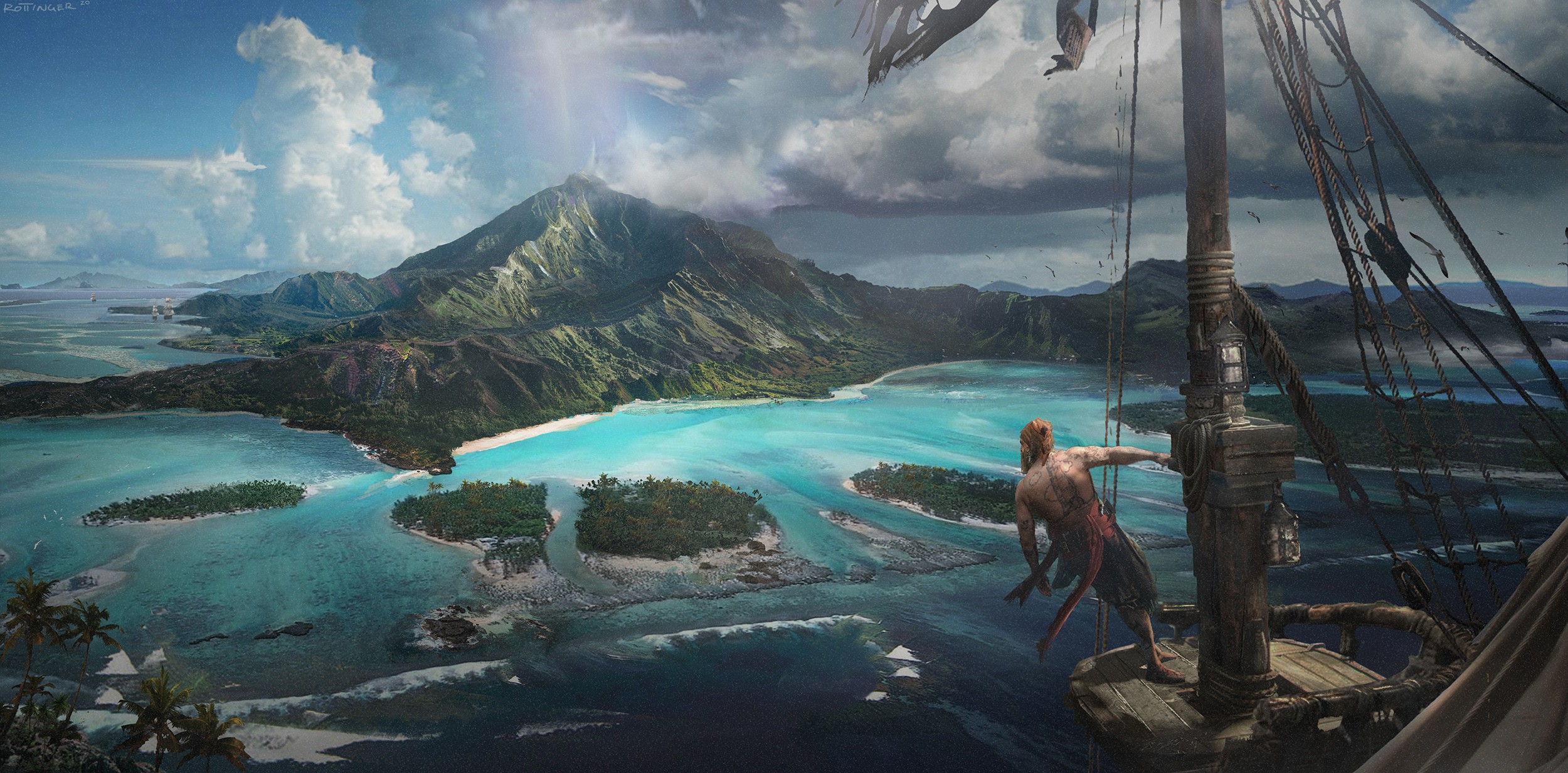 Скачать картинку Остров, Ландшафт, Пират, Видеоигры, Кредо Ассасина, Assassin's Creed Iv: Чёрный Флаг в телефон бесплатно.