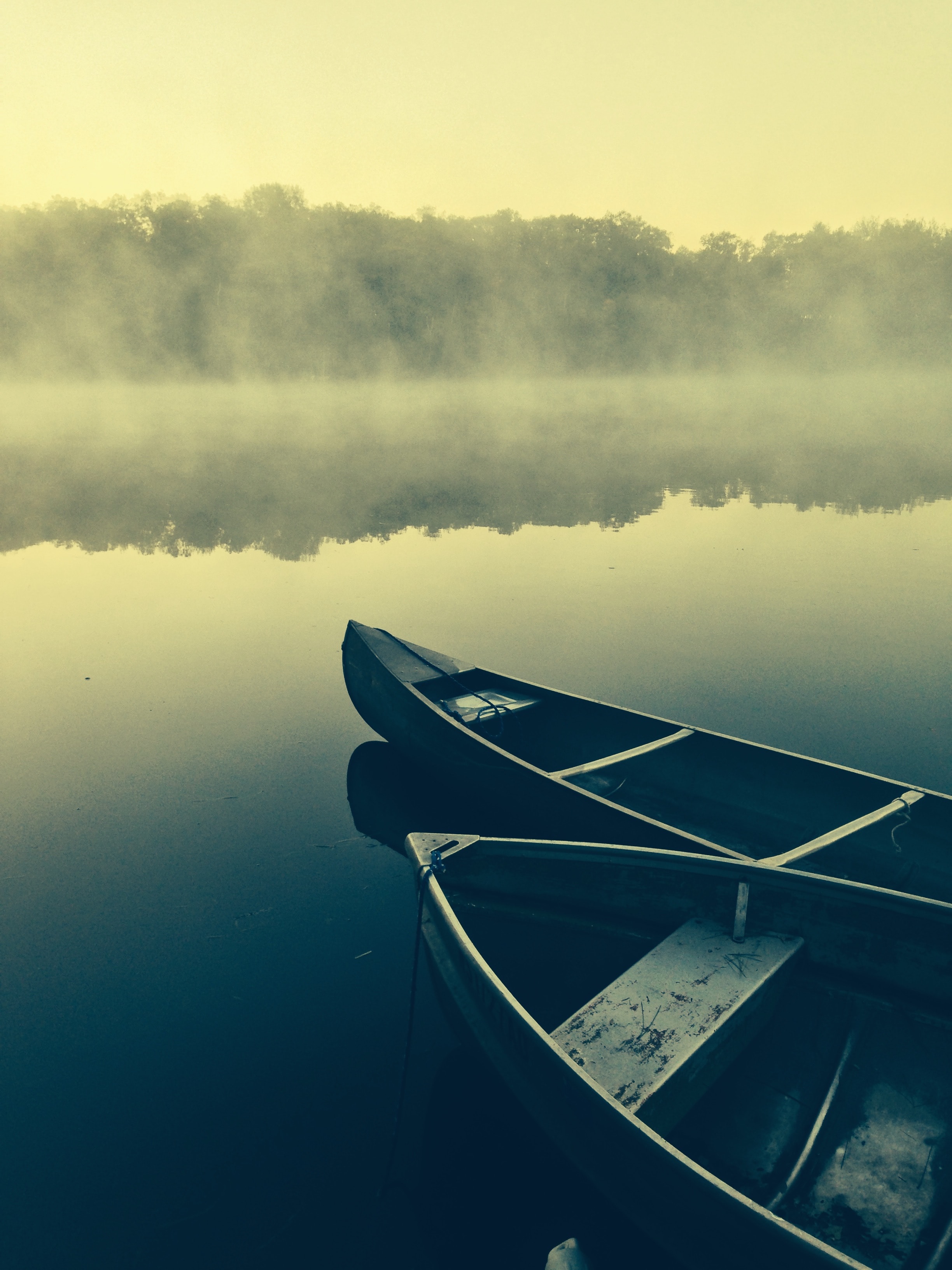 nature, water, boats, lake, miscellanea, miscellaneous, fog