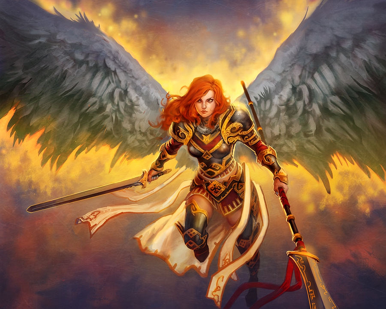 Download mobile wallpaper Angel Warrior, Fantasy for free.