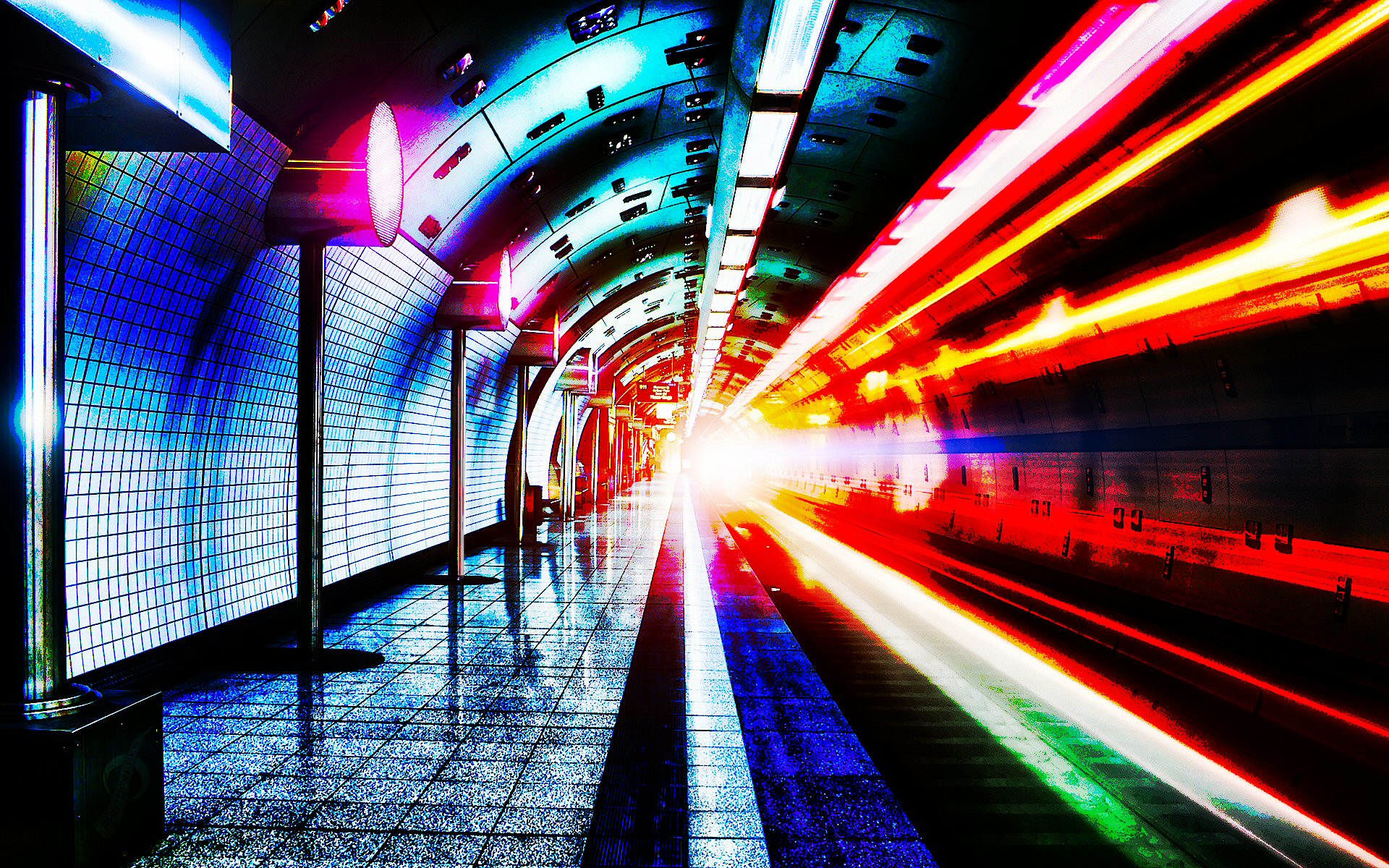 Cool Wallpapers tunnel, man made, subway, red
