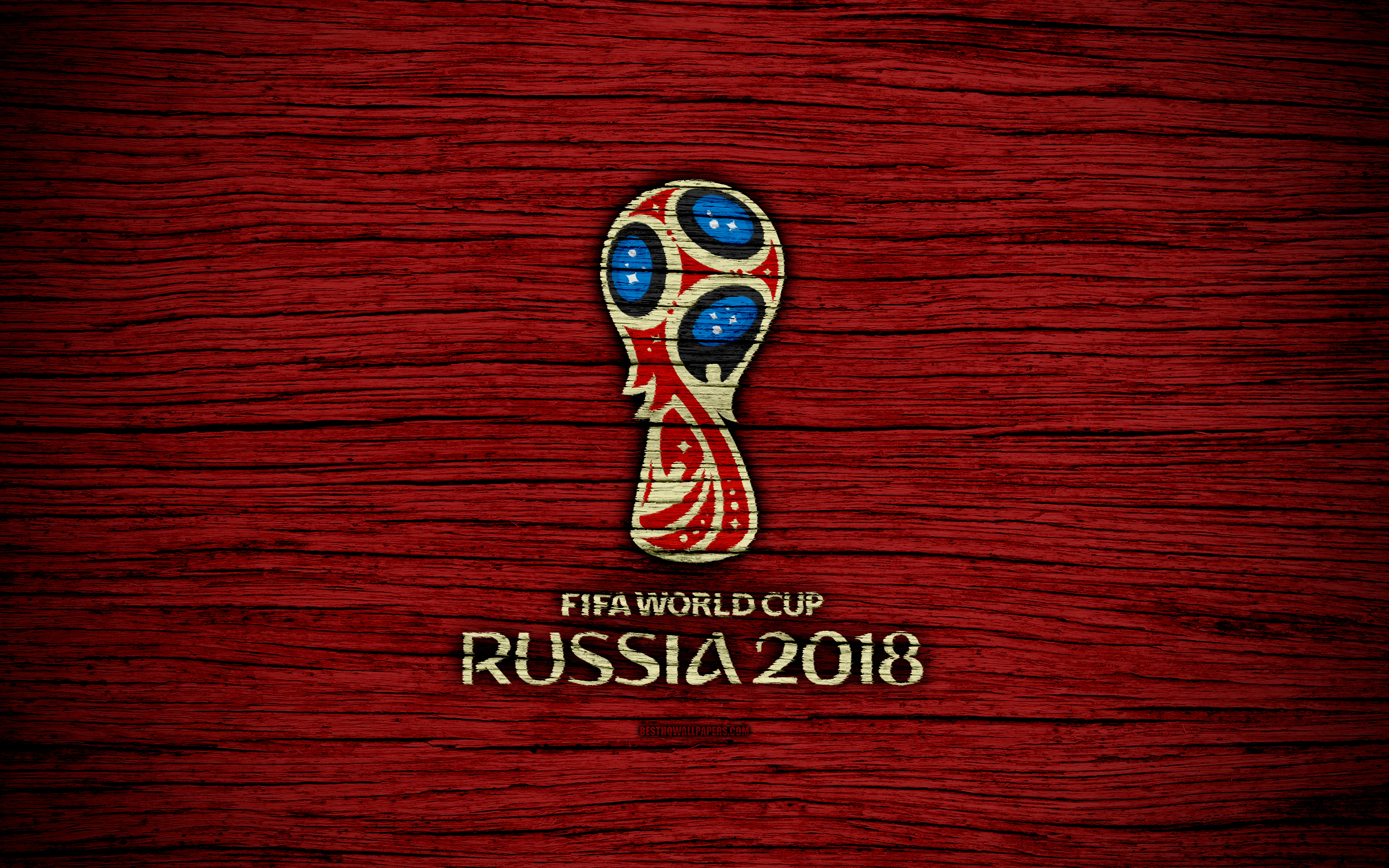 896345壁紙のダウンロードスポーツ, 2018 fifa ワールドカップ, fifa, ロゴ, サッカー, 木製, ワールドカップ-スクリーンセーバーと写真を無料で