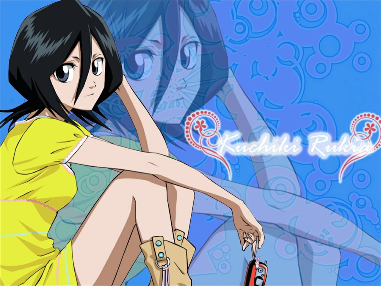 Handy-Wallpaper Bleach, Rukia Kuchiki, Animes kostenlos herunterladen.